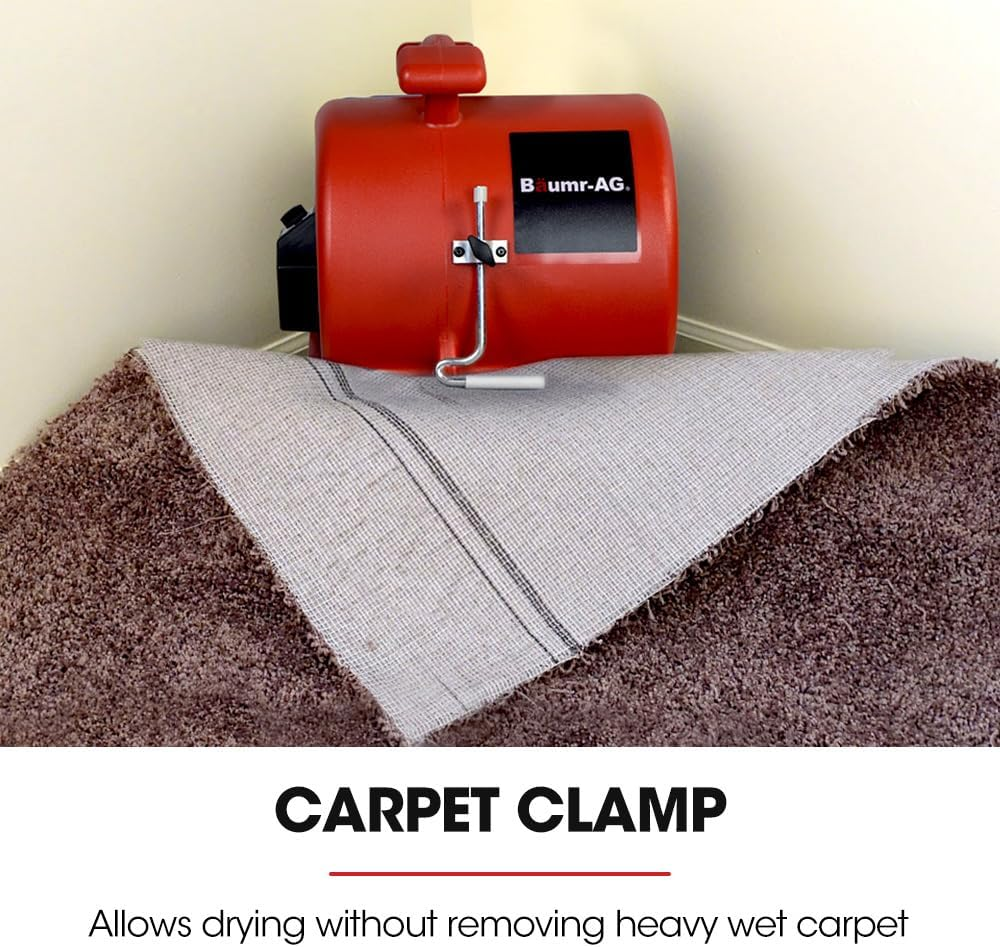 Baumr-Ag Carpet Floor Dryer Air Mover Blower Fan, 3-Speed, 1300CFM, Commercial/Home image number 1