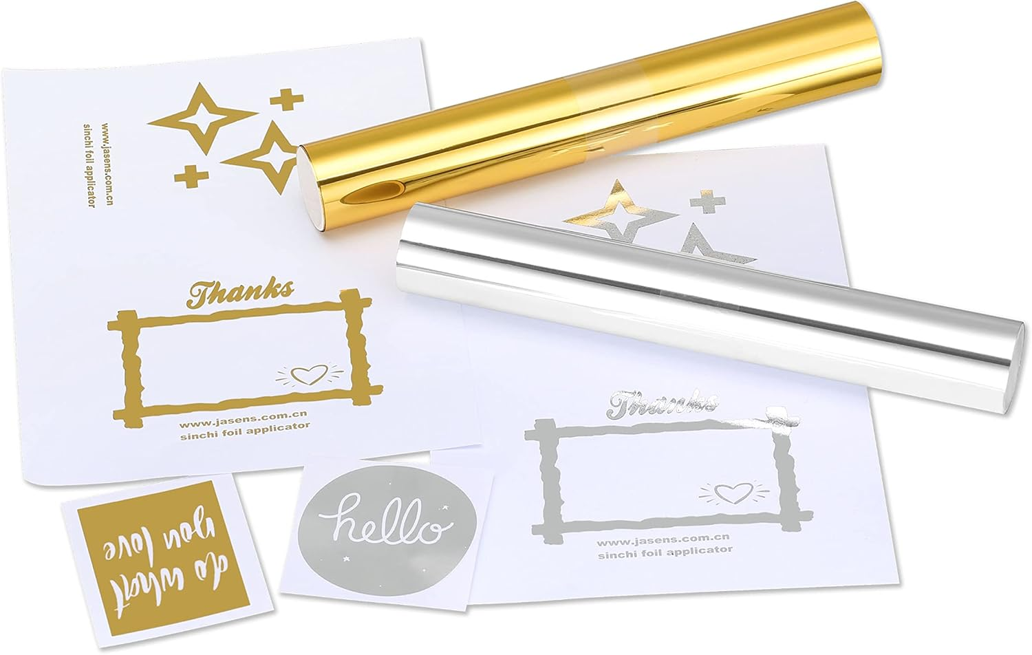 SINCHI 8-Color Pack Heat Transfer Foil Rolls for Minc Foil Machine, 210Mm X 3M per Roll, Toner Reactive Foil for Toner Printing Arts & Crafts, Shirt Press, Iron Press image number 1