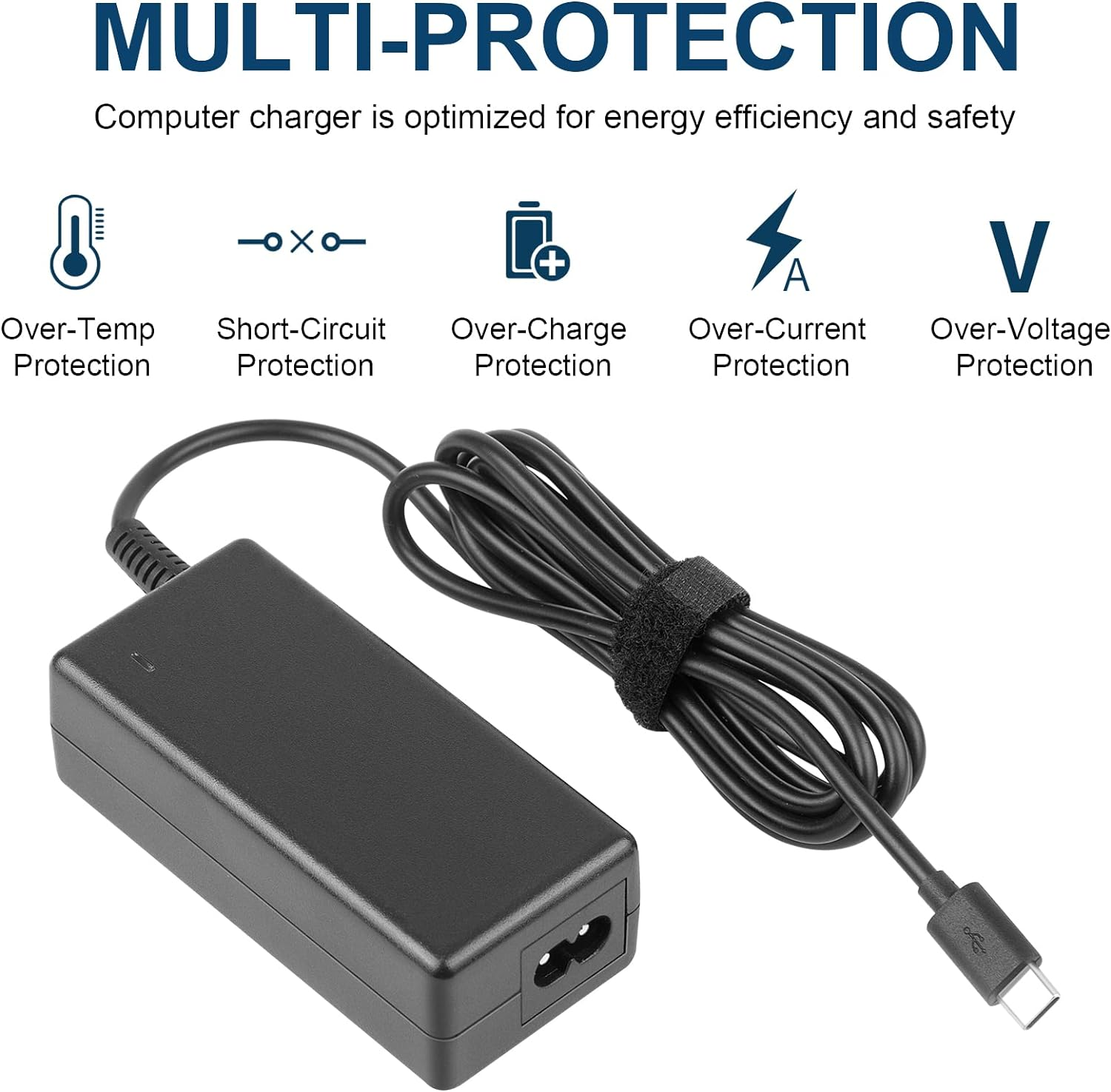 45W USB Type C Charger Power Adapter for Hp Chromebook 14 Charger,Hp Spectre X360 Hp Chromebook 11 Charger,Lenovo Chromebook S330 C330 Flex 5 Yoga 720,Acer Chromebook C732 C733 Power Supply Cord image number 1