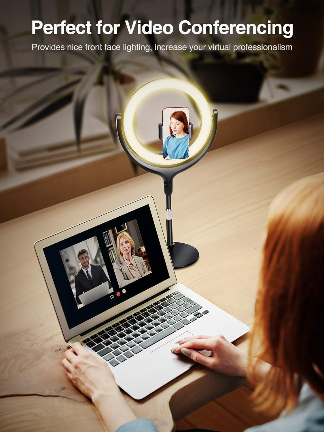 10&rsquo;&rsquo; Led Ring Light for Laptop Zoom Meeting & Video Conferencing, Desk Video Conference Lighting for Computer Webcam, Selfie Ring Light with Stand & Phone Holder for Streaming/Youtube/Makeup ﻿ image number 5