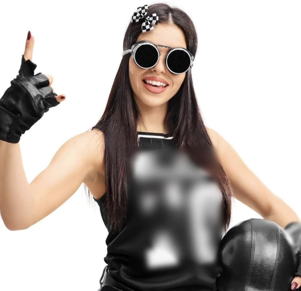 2 Pack Plaid Flag Black and White Buffalo Plaid Hair Bows Crocodile Hair Clips for Women and Girls