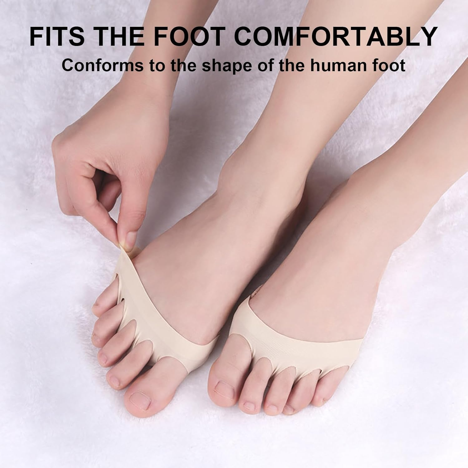 Ball of Foot Cushions for Women and Men, 5 Pairs Metatarsal Pads for Women, Reusable Invisible Socks Forefoot Pads, Ball of Foot Metatarsal Pain Relief Pad for Working, Running, Dancing (Multicolor-5, One Size)