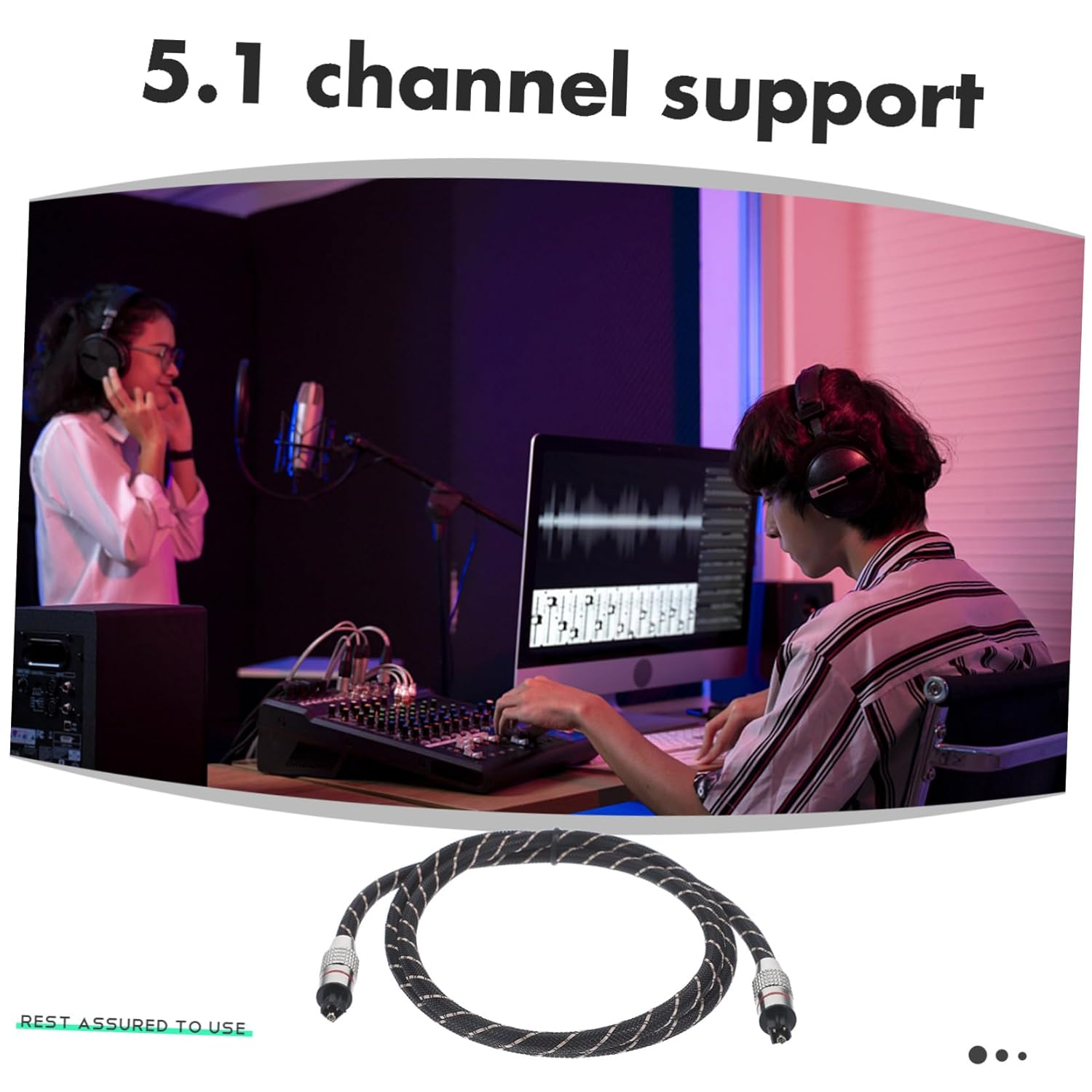 COHEALI Optical Audio Cable Digital Fiber Optic Cable for Tv Home Theater System Extension Cord for Audio Devices image number 4