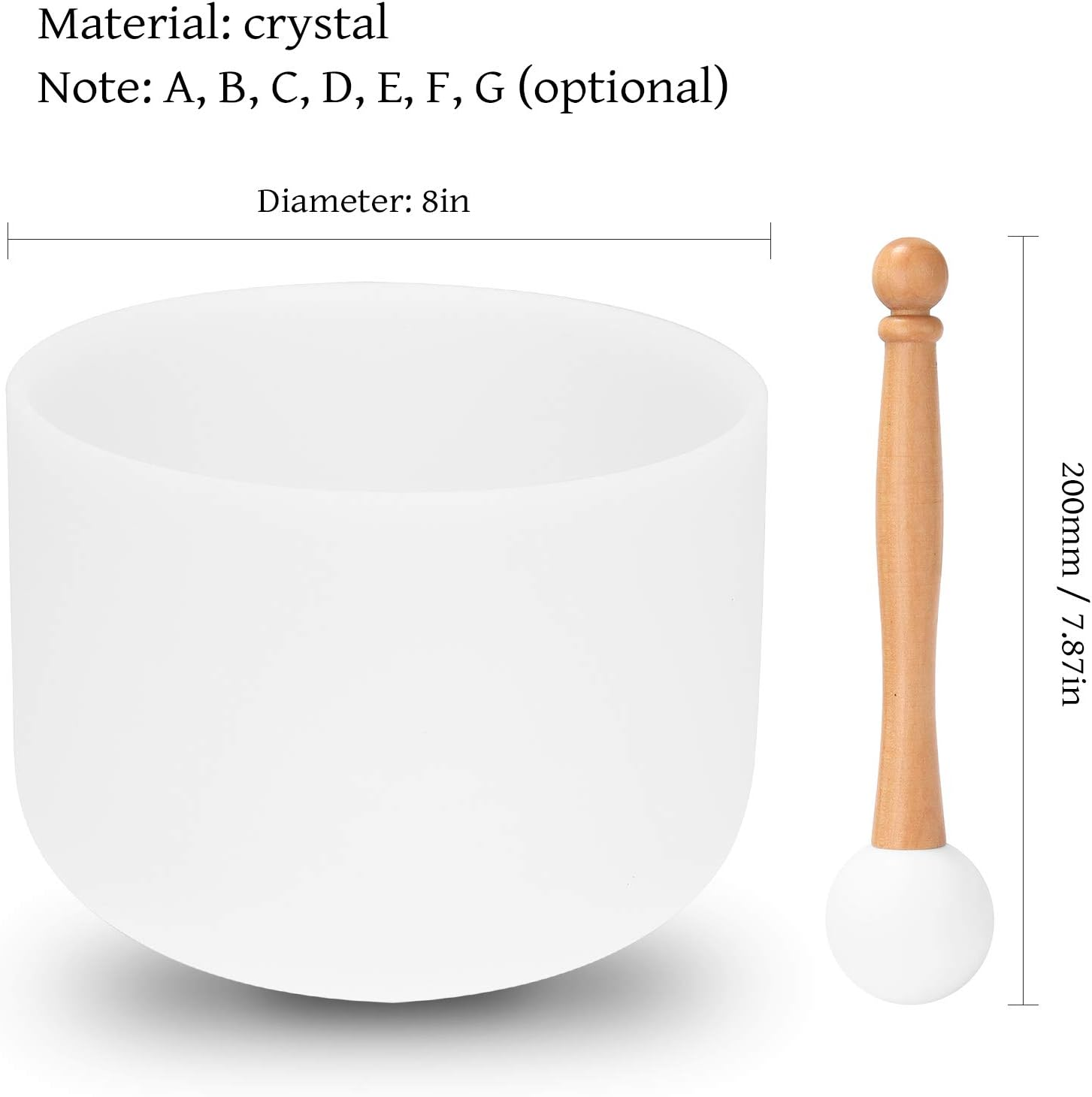 Mingzhe 440HZ Crystal Struck Bowl Ritual Music Therapy Yoga Meditation Singing Bowls Percussion Instruments image number 4