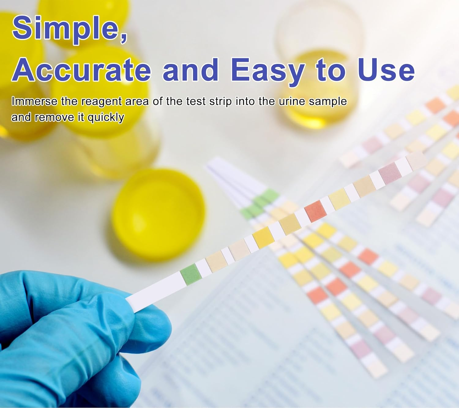 JUMXSRLE Urinalysis Test Strips, Urine Test Strips, 10 Parameter Urine Strips, Accurate Results, Urinalysis Home Testing Stick Kit to Help Monitor Your Health, Urine Strips Dipsticktests