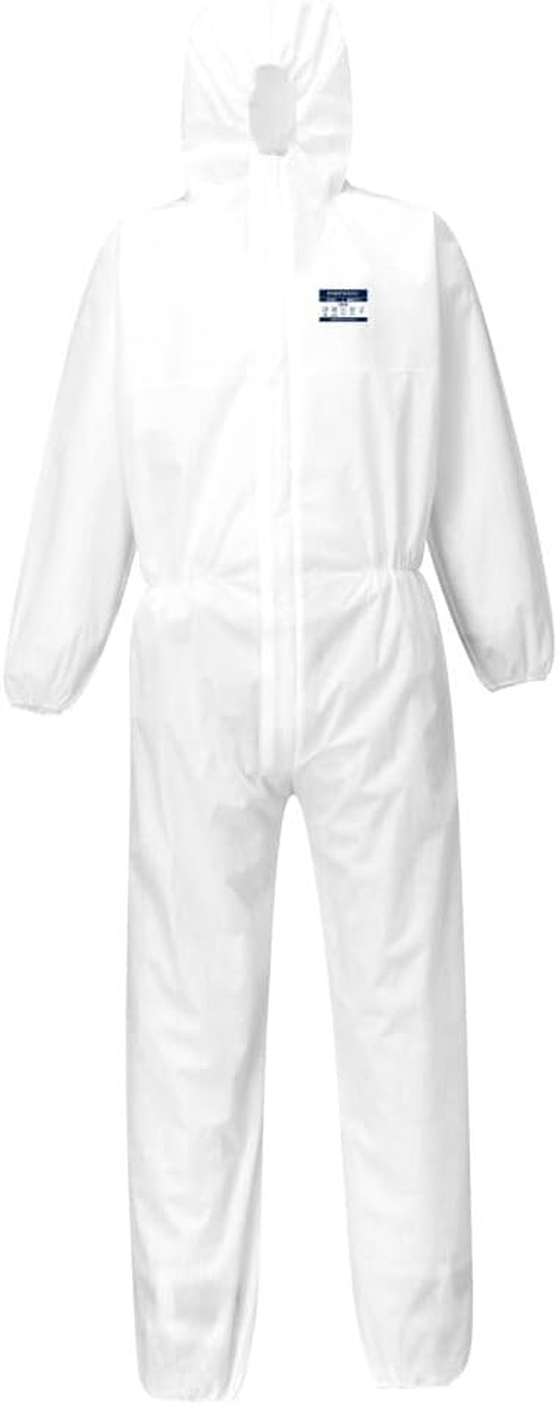 Portwest ST30 Biztex SMS Coverall Type 5/6 Breathable Lightweight Protective Suit Anti-Static Elasticated Hood & Cuffs Durable Workwear for Hazardous Environments, White, S image number 3