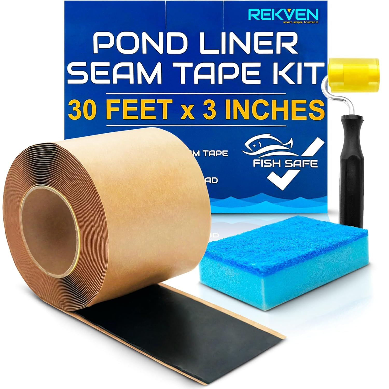 REKVEN - Pond Liner Seam Tape, Double Sided Butyl Adhesive, 3" X 30' image number 1