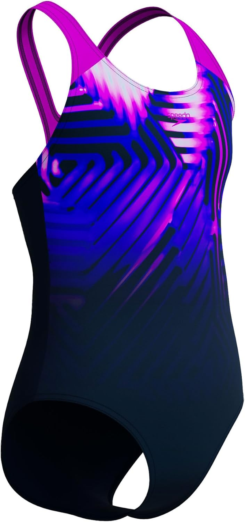 Speedo Girl'S Digi Placement Splashback One Piece Swimsuit, Diva, 13-14 image number 1