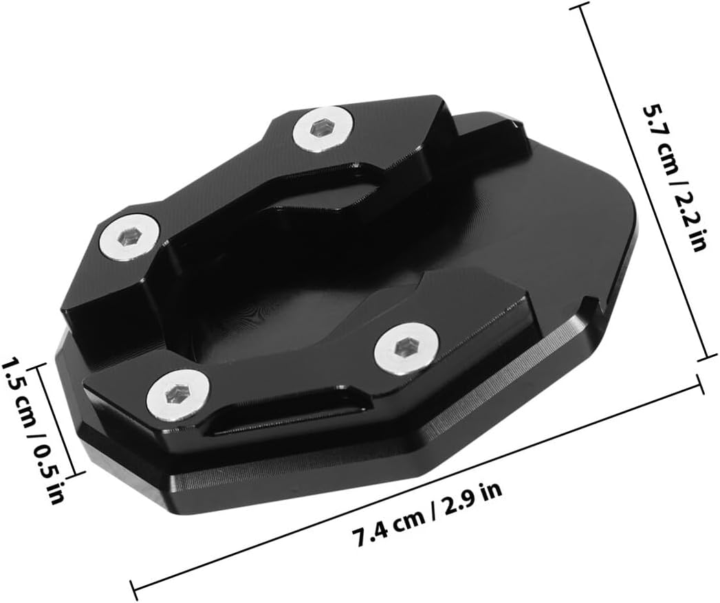 Alipis Motorcycle Side Kickstand Pad Aluminum Alloy Foot Side Stand Extension Plate Non-Slip Raised Edge Design for Outdoor Parking Grass Asphalt and Soft Ground image number 4