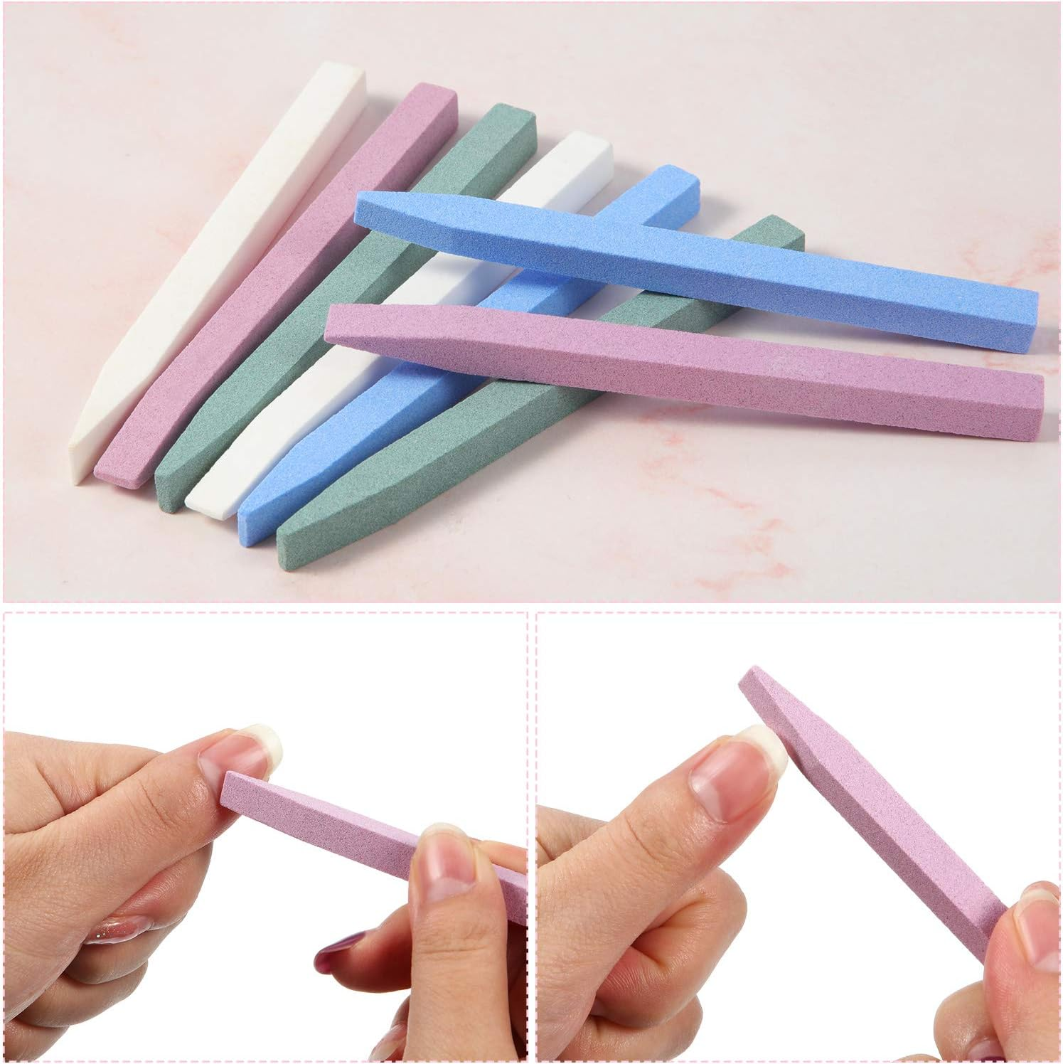 Mudder 8 Pcs Stone Nail File Pumice Stick for Fingernails Pumice Rock Nail Cuticle Pusher Rock File for Home Salon Toenail Buffing Tool image number 2