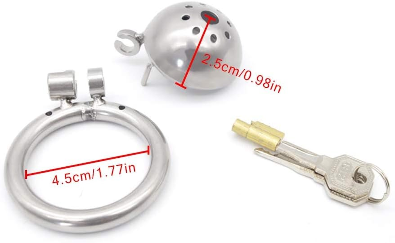 Beauty7 Men'S Stainless Steel Chastity Belt Chastity Device Penis Cage Cock Cage Men Locked Penis Chastity - Size: M image number 3