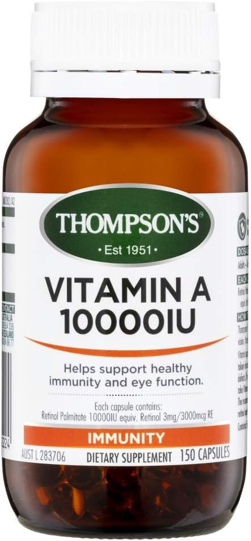 Thompson'S-Vitamin a 10000IU 150 Capsules