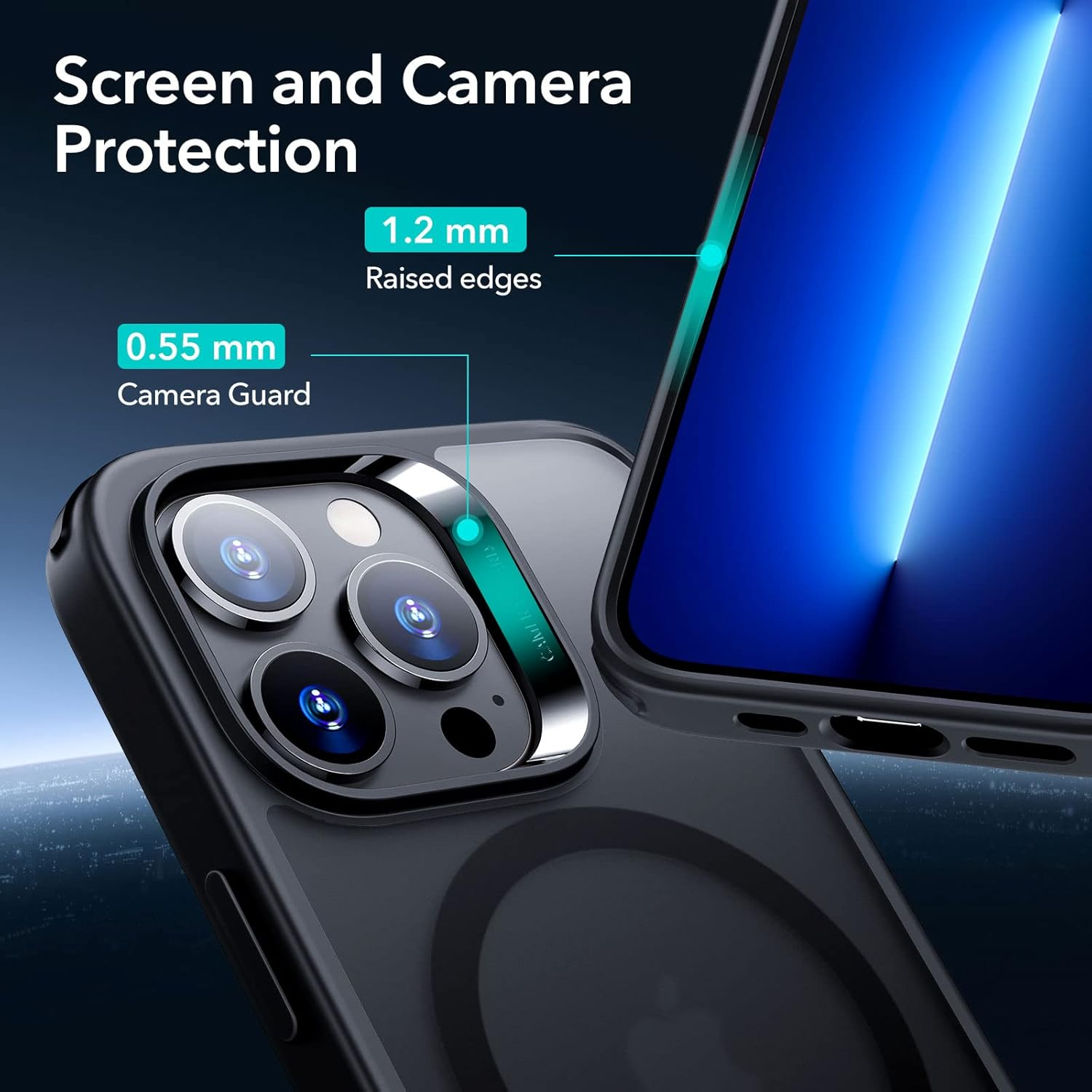 ESR for Iphone 13 Pro Max Case Magsafe, Magnetic Wireless Charging, Military-Grade Protection, Scratch-Resistant Back, Classic Series for Iphone 13 Pro Max Phone Case, Frosted Black image number 4