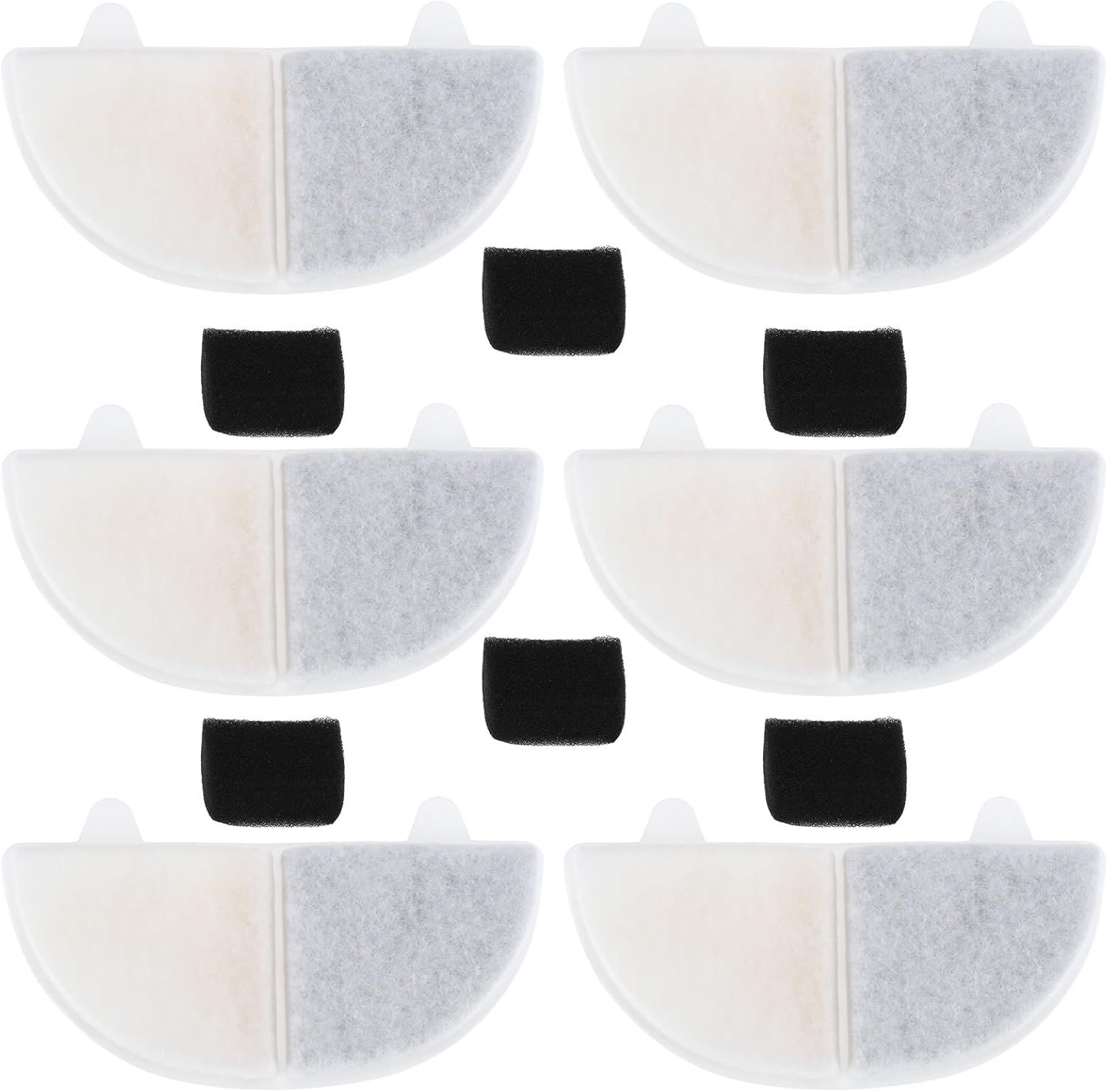 6Pcs Cat Water Fountain Filters with Sponges Compatible with 68Oz/2L Drinking Fountain WF20 CF20 Pet Water Dispenser Cartridge Replacement image number 5