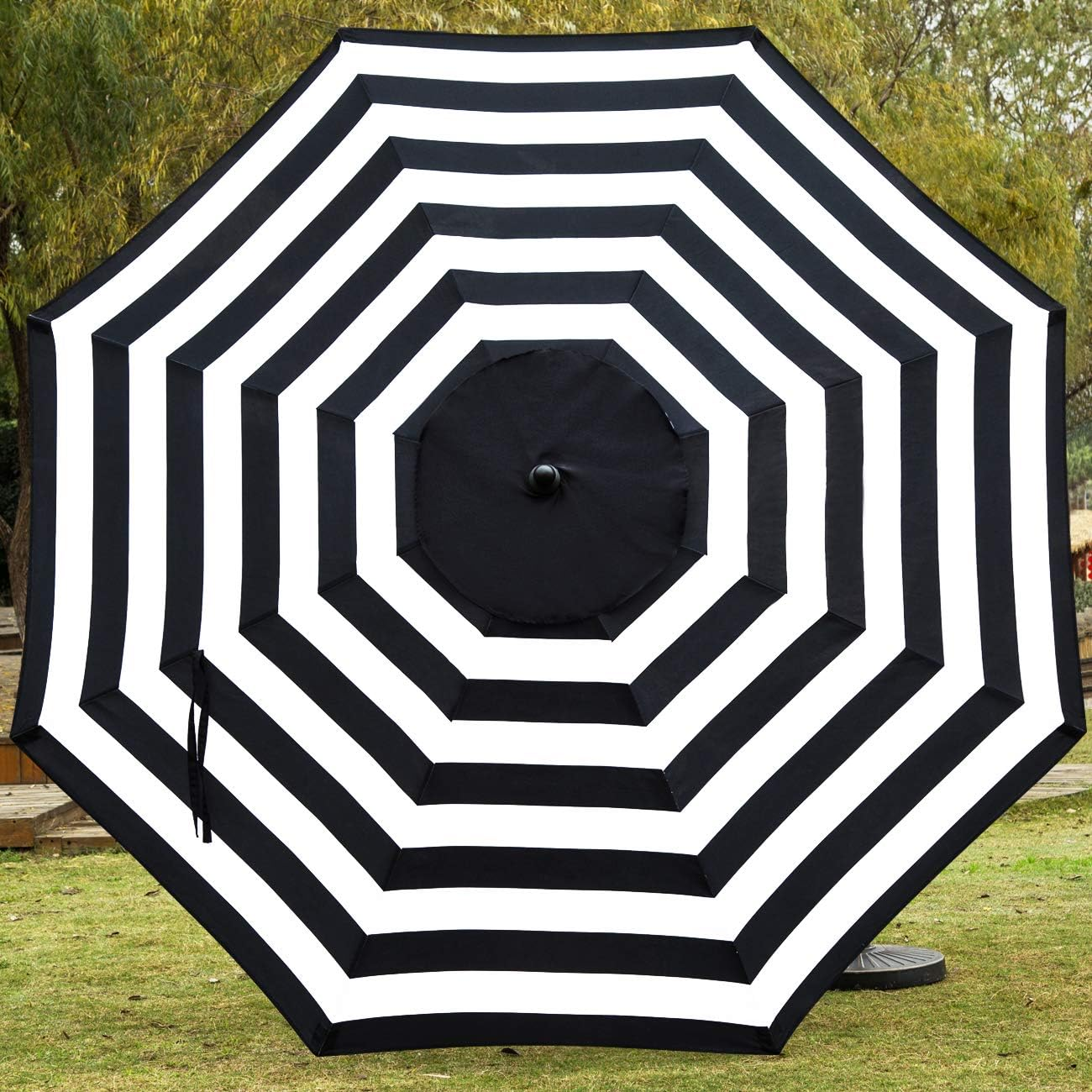 Sunnyglade 9Ft Patio Umbrella Canopy Market Umbrella Top Outdoor Umbrella Canopy with 8 Ribs - Black And White image number 5