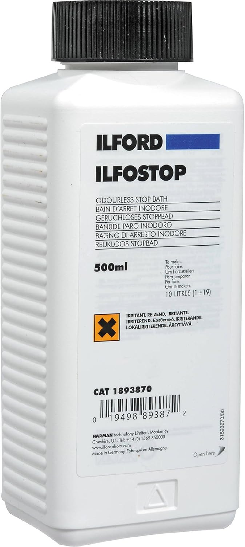 Ilford Ilford Ilfostop, 500 Ml Fundamental Ilfostop, 500 Ml, Plain (1893870)