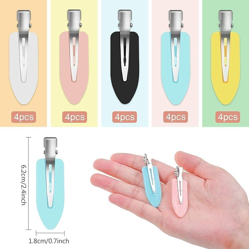 20Pcs No Bend Hair Clips, No Crease Curl Pin Clips Creaseless Hair Clips with Storage Box for Girls Women Make up Hair Styling (Pink, White, Black, Yellow, Green) image number 3