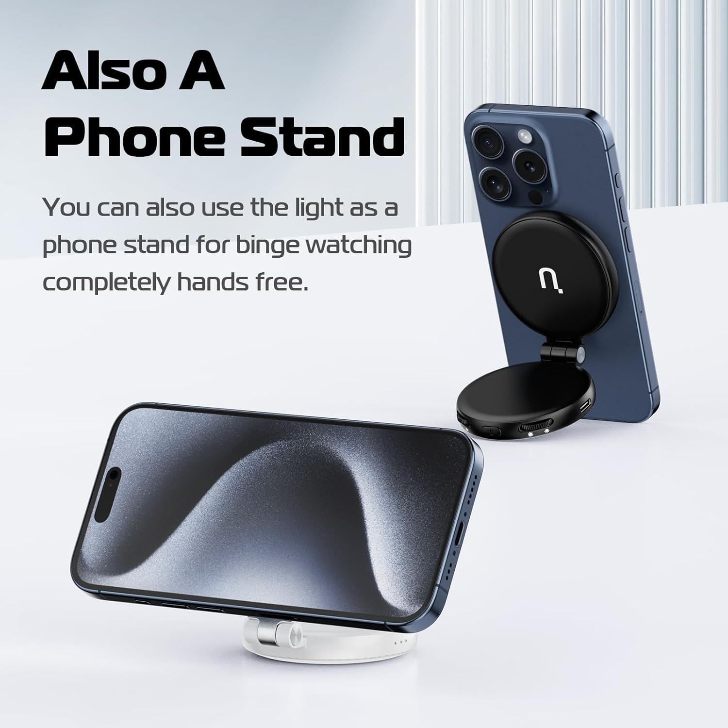 ULANZI LM19 Magnetic Selfie Light, LED Fill Light Compatible with Magsafe, LED Selfie Ring Light Included Sticky Ring for Phones, for Selfies/Photography/Tiktok/Zoom Calls/Video Conference Color Black