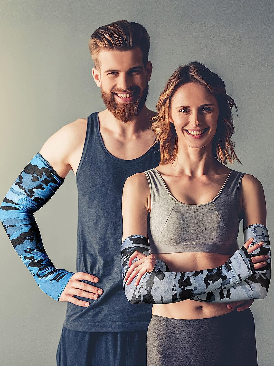 Geyoga 20 Pairs Sun Protection Arm Sleeves Fingerless Gloves Unisex Arm Covers Ice Silk Cooling Sleeves Protective Non-Slip Arm Sleeves for Outdoor Sports Running Cycling Driving, 20 Colors image number 4