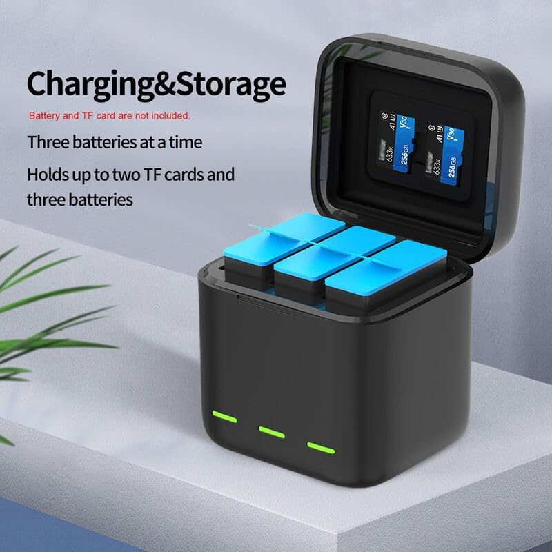 Camgo Telesin 3 Channel Storage Battery Charger Box for Gopro Hero 13 Black image number 3