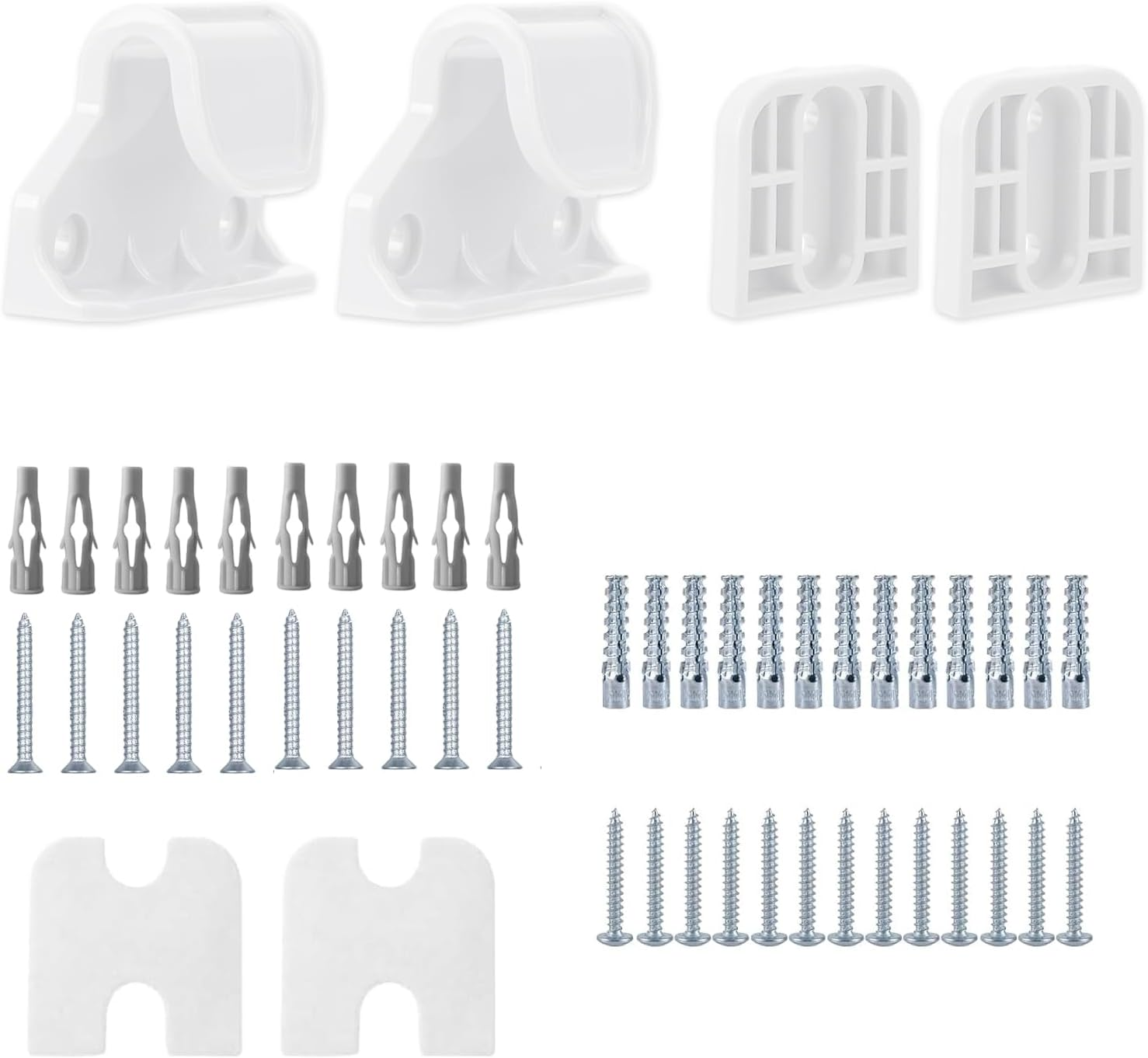 Retractable Baby Gate Replacement Parts Kit, Wall Mounting Hardware with Brackets Anchors and Screws, Suitable for 55Inch and 71Inch Wide Retractable Gates (White)
