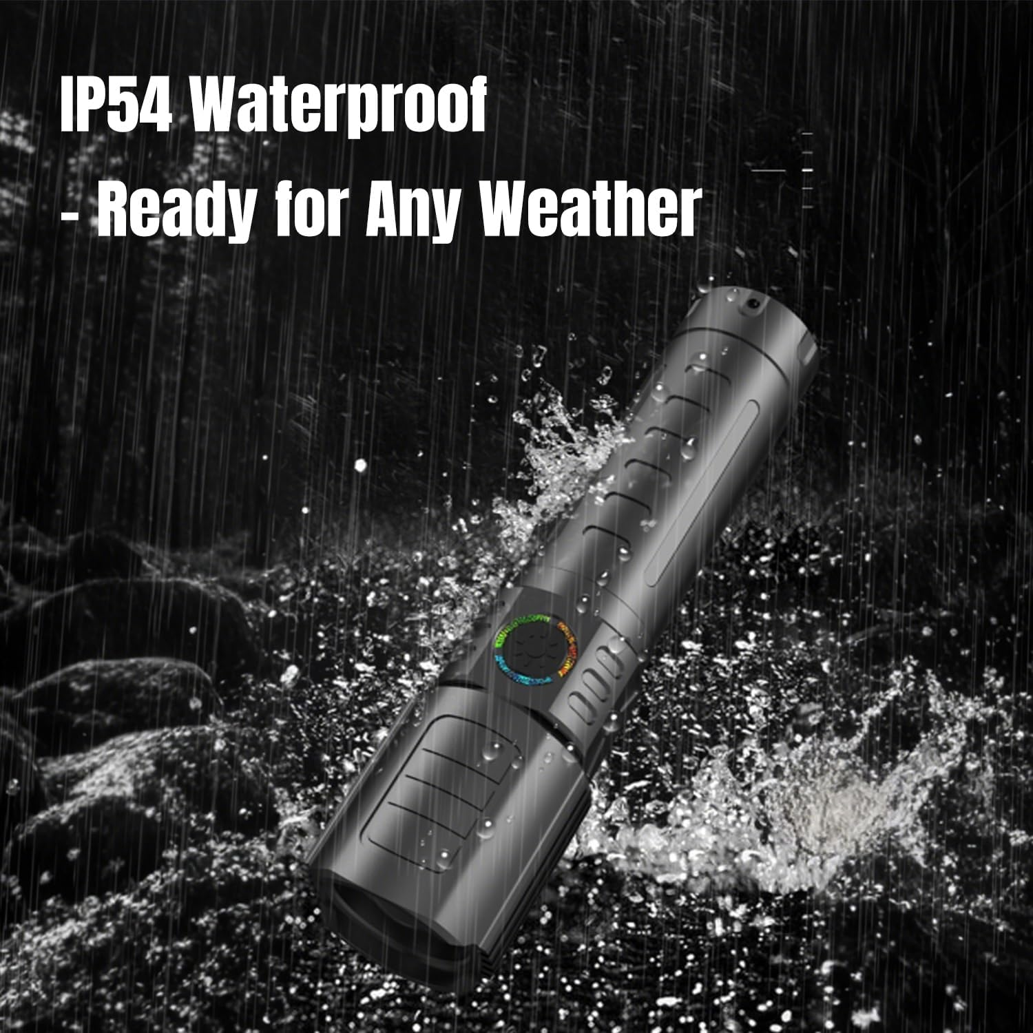 Tactical Flashlights Torch High Lumens Rechargeable, 3 Modes Led Waterproof Zoomable Linternas Handheld Small Flashlight, Adjustable Brightness Flash Light for Hurricane/Home/Emergency (2 Pack)