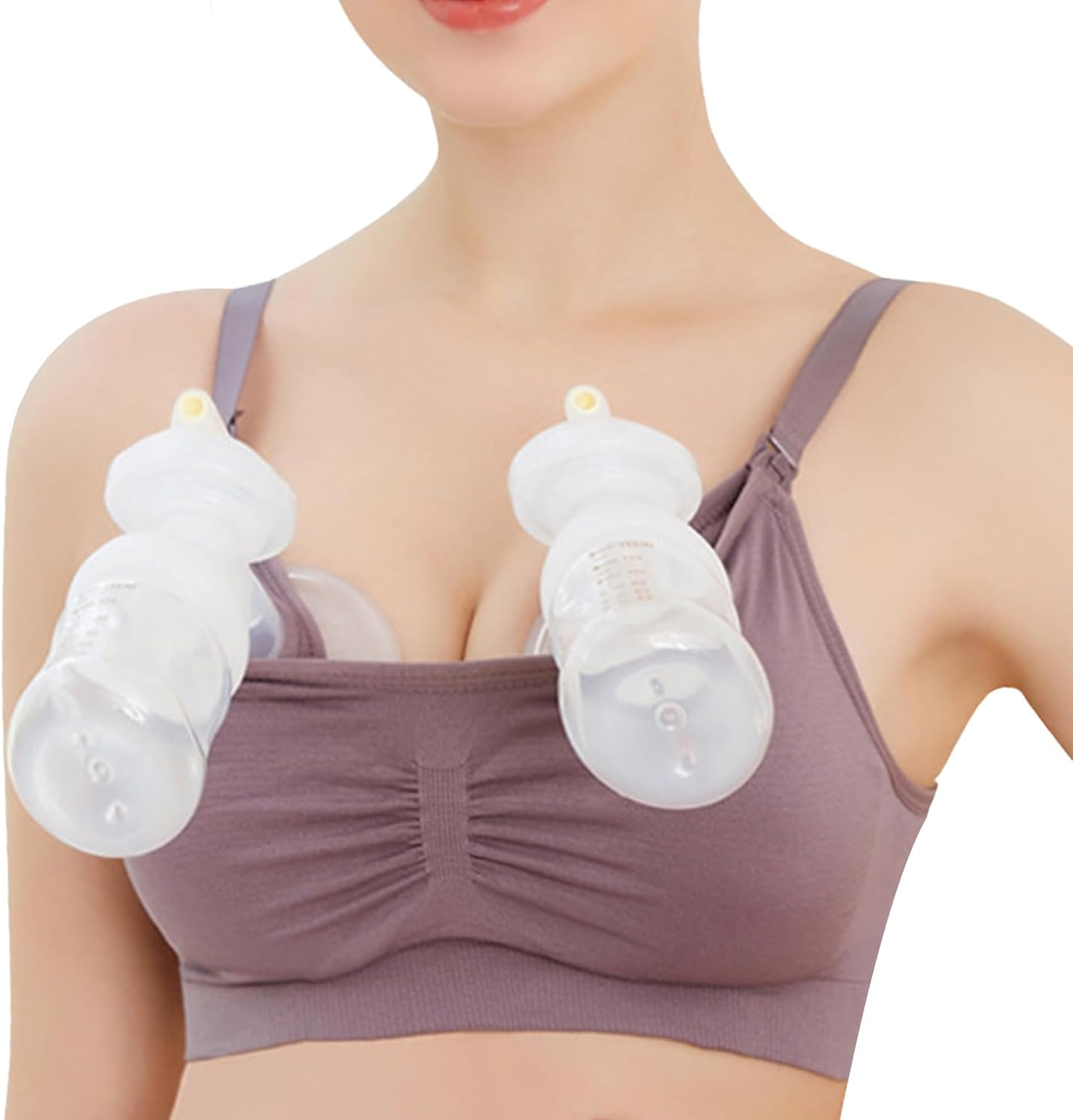 Dress Cici Nursing Bra Wireless - Light Padded Full Coverage Pumping Bras