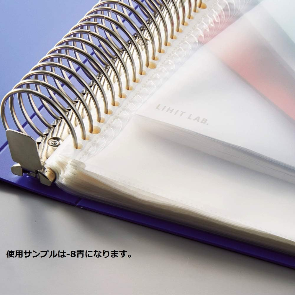 Lihit Lab G3808-24 Clear Book, Interchangeable A4, 30 Holes, 55 Sheets + 1 Piece, Black - Blue image number 7