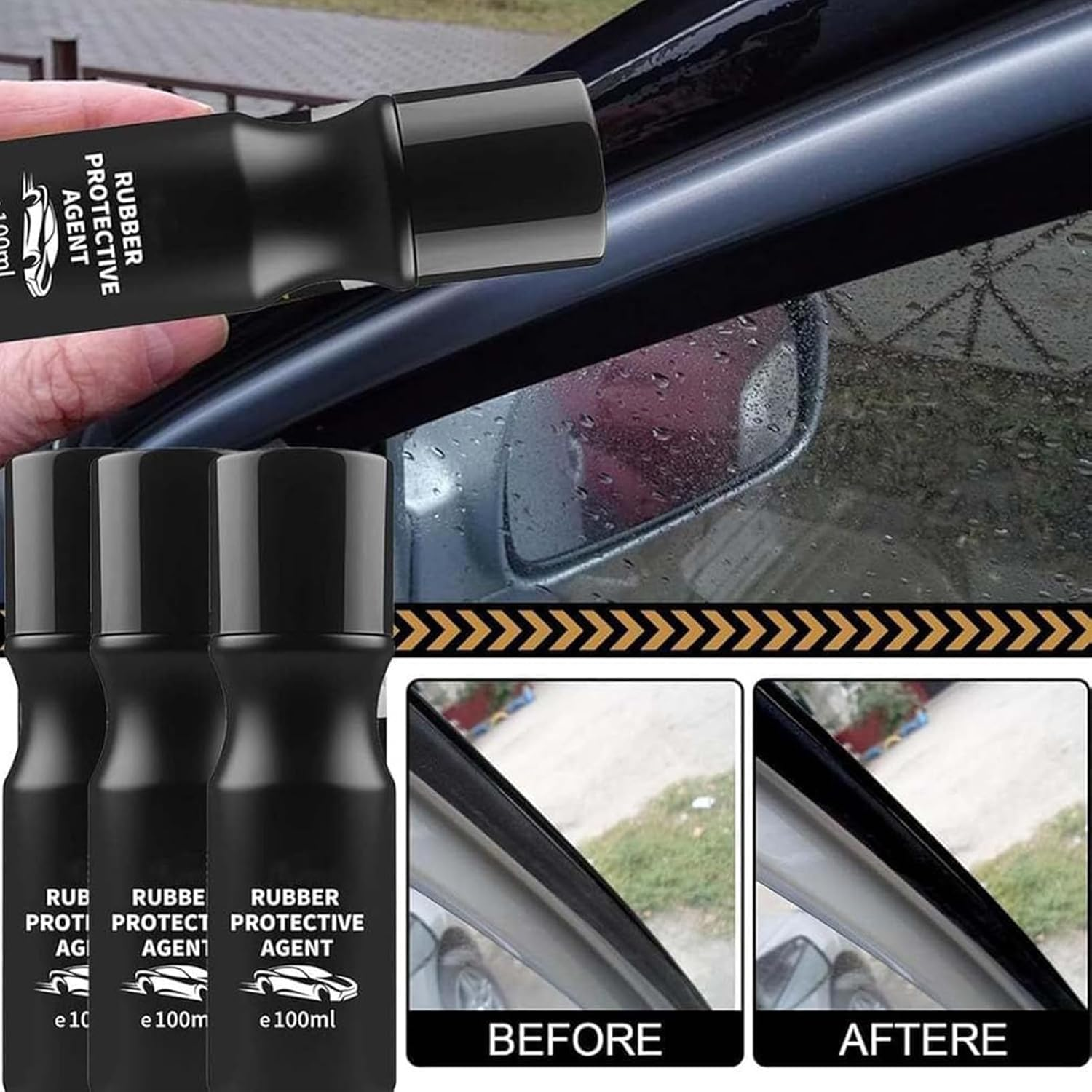 Rubber Protector 100Ml - Car Rubber Care, Window Seal Protective Agent | Automotive Rubber Sealant, Dry Lubricant, Window & Trunk Seals - Maintains and Prolongs Vine