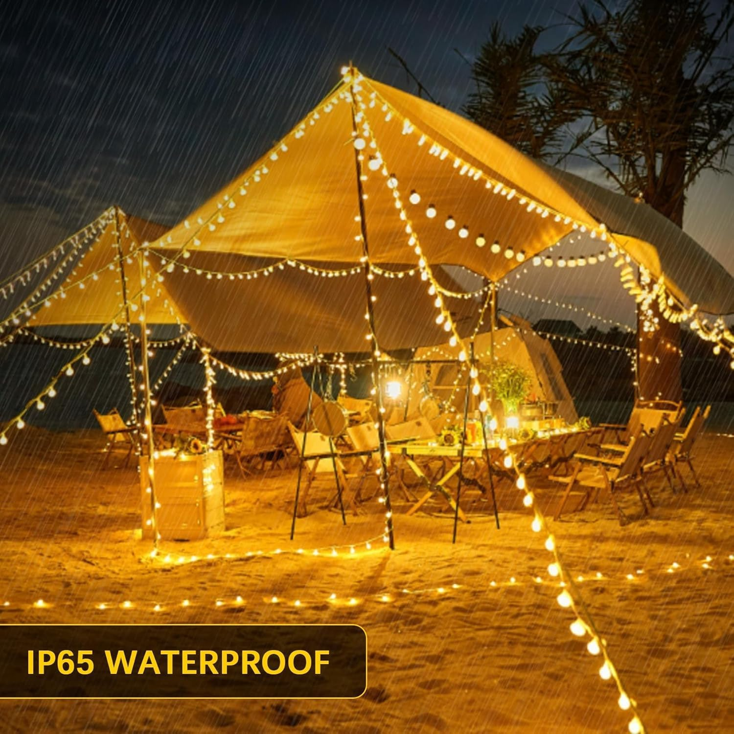 Fairy Lights Battery Operated 33Ft 80 LED Globe String Lights, Lighting Modes for Indoor Outdoor Bedroom Christmas Halloween Decor - Warm White