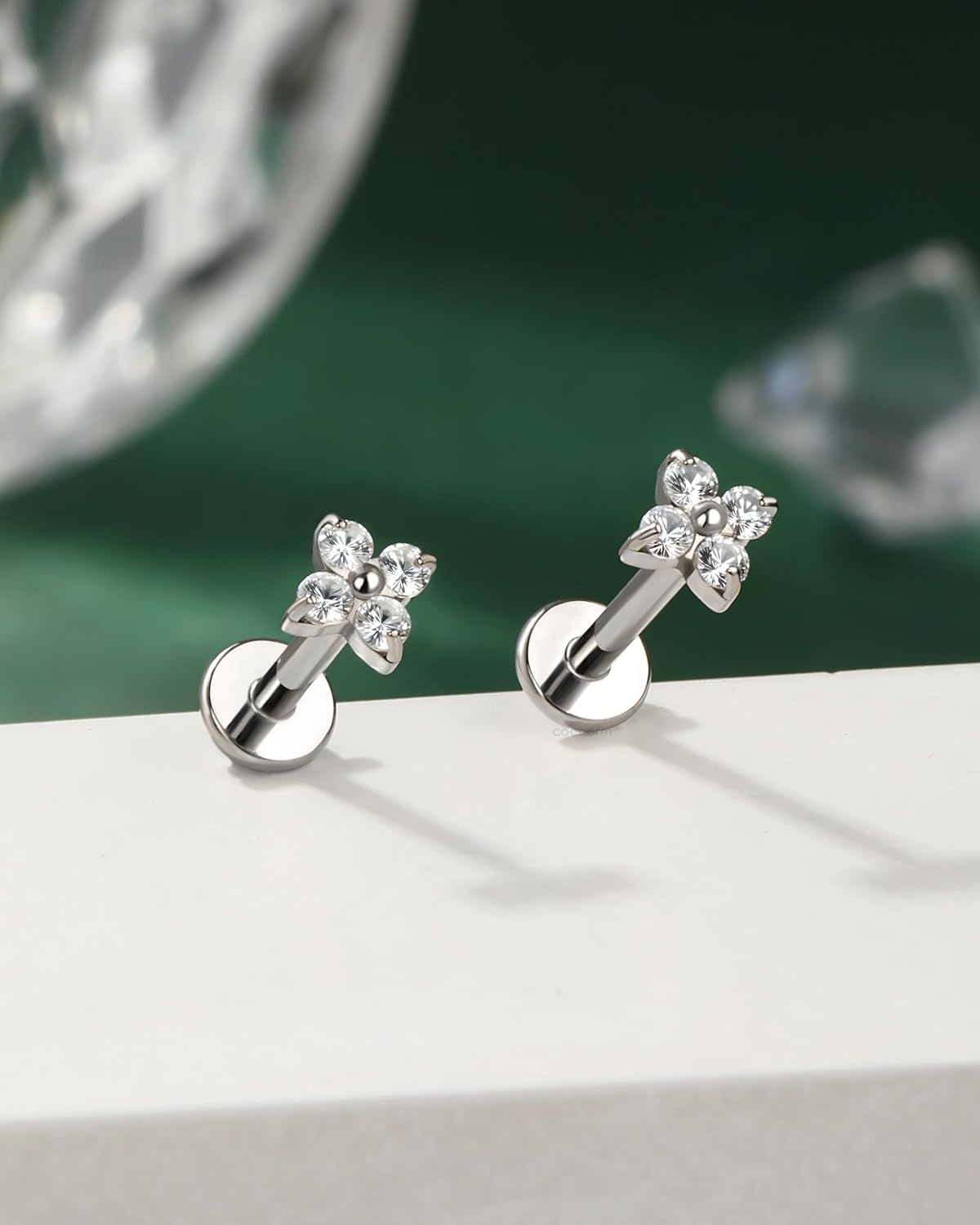 COCHARM F136 Titanium Hypoallergenic Helix Cartilage Tragus Piercing Jewellery 16G Threadless Cartilage Labret Bar 6Mm 8Mm Conch Bar Push Pin image number 3