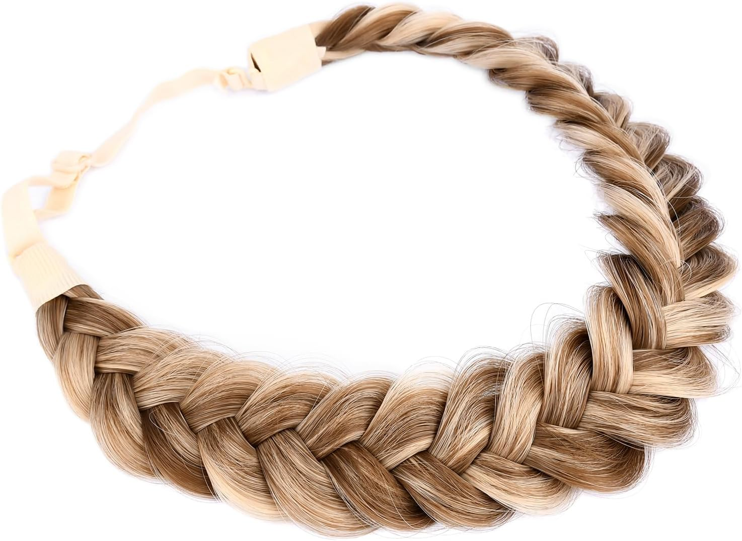 Gledola Messy Synthetic Hair Braided Headband Classic Chunky Wide Braided Headband (Highlighted) image number 3