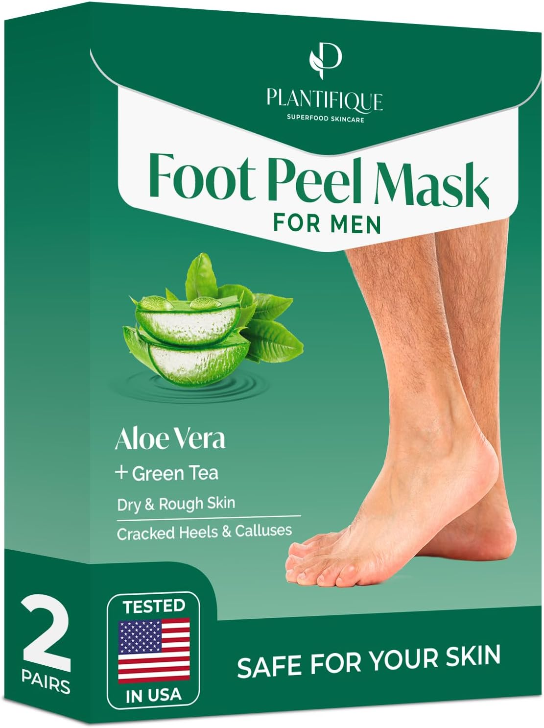 PLANTIFIQUE Foot Peeling Mask 4 Pack | Dermatologically Tested Repairs Heels & Removes Dry Dead Skin for Baby Soft Feet | Exfoliating Foot Peel Mask for Dry Cracked Feet