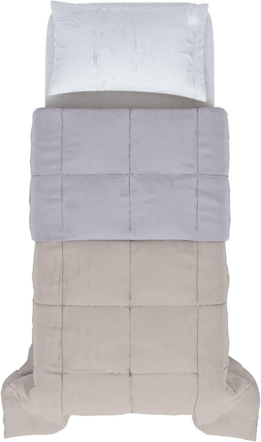 Italian Bed Linen Romantic Summer Quilt in Doubleface Plain Colour, Champagne/Silver, 170X260Cm image number 2