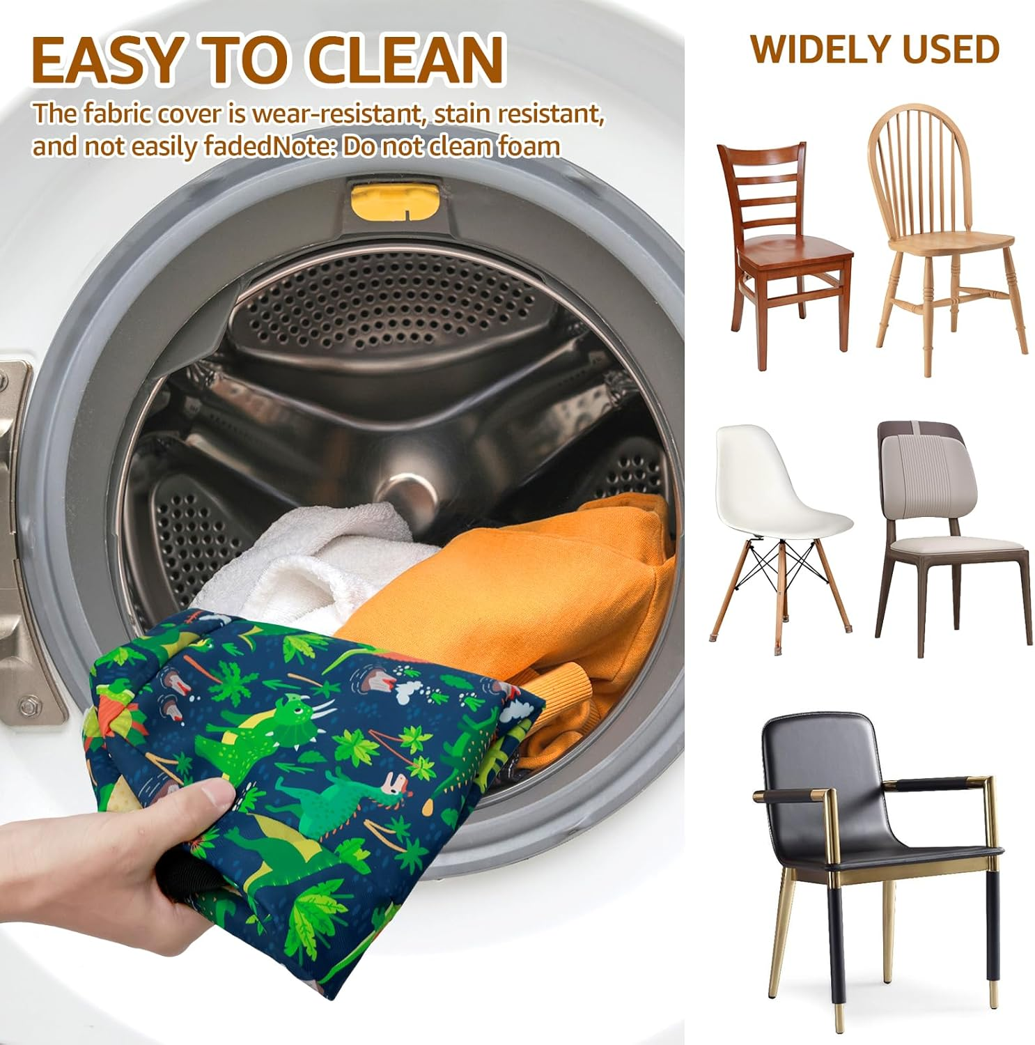 Toddler Booster Seat for Dining Table, Portable Booster Seat with Adjustable Safety Belt and Fastening Strap, Non-Slip Bottom Increasing Booster Cushion for Travel Home Toddler (Blue) - White image number 5