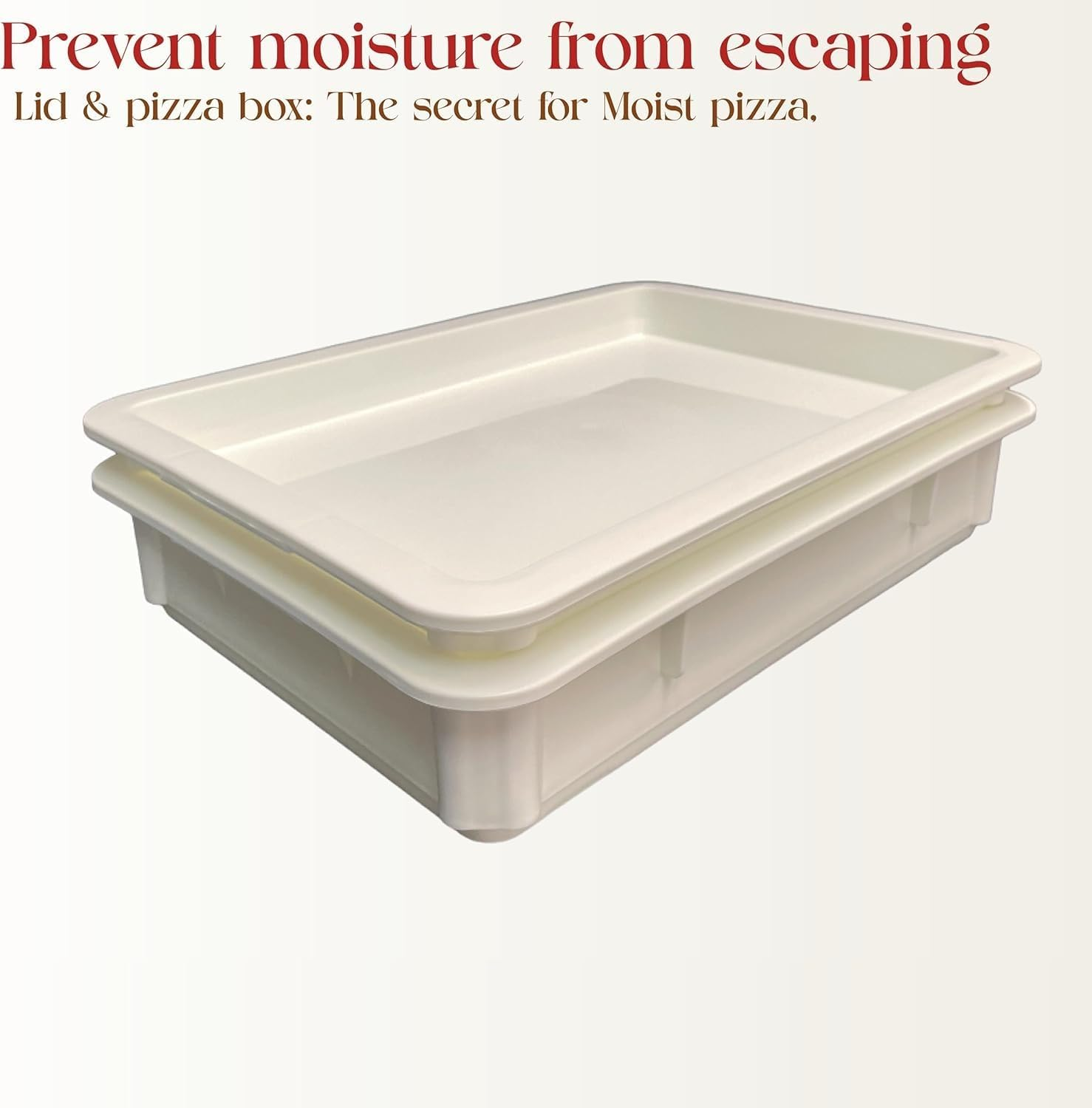NIVMOWN【2 PACK】BPA Free Plastic Dough Proofing Box | Pizza Proofing Box, Bread Proofing Box | Stackable, with Covers, with Lid | Premium Quality (44.5 Cm* 32 * 8.5 Cm) image number 4
