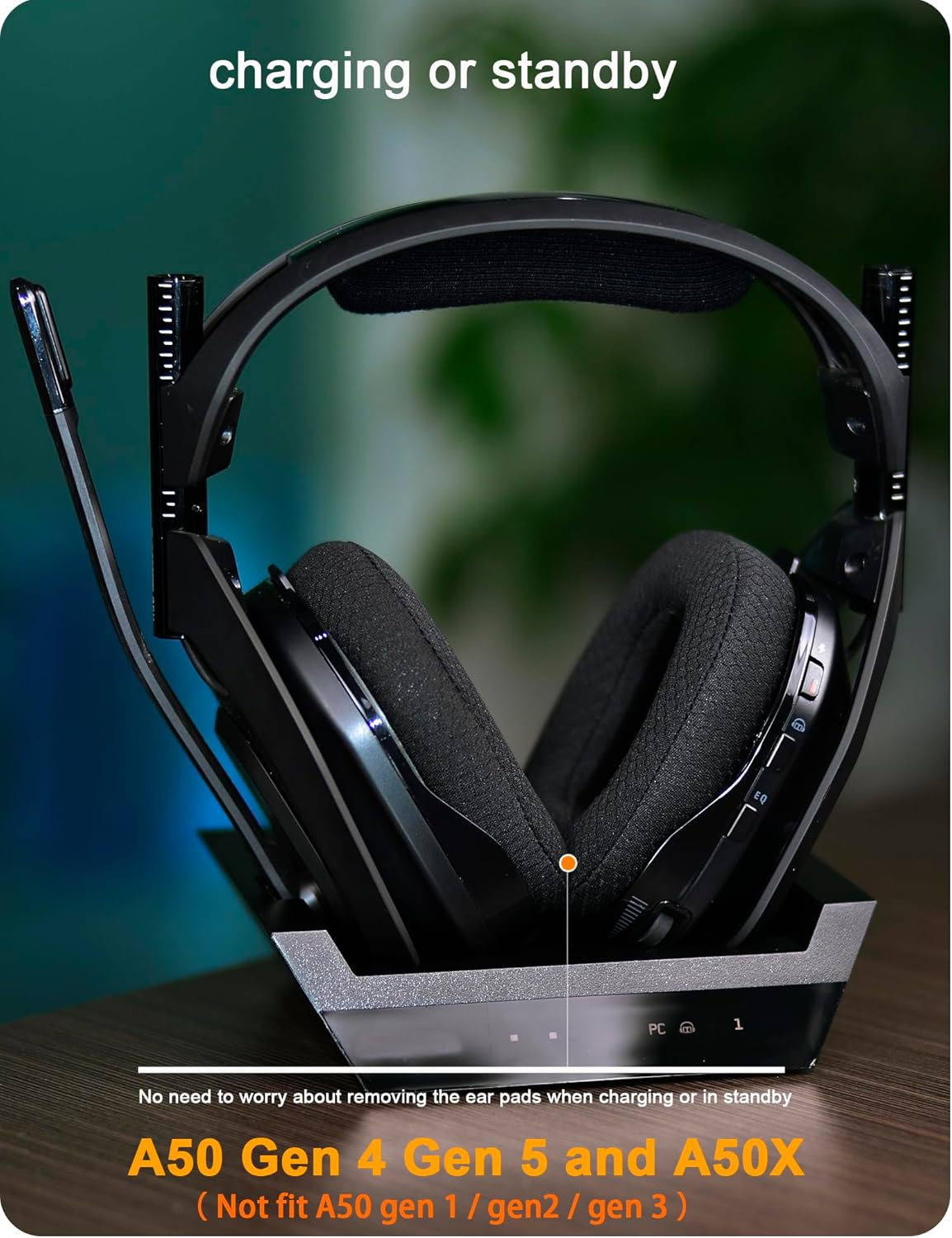 A50 Gen 4 Mod Kit - Defean Replacement Earpads and Headband Compatible with Astro A50 Gen 4 Headset,Ear Cushions, Upgrade High-Density Noise Cancelling Foam, Added Thickness (Black Breathable Fabric) image number 2