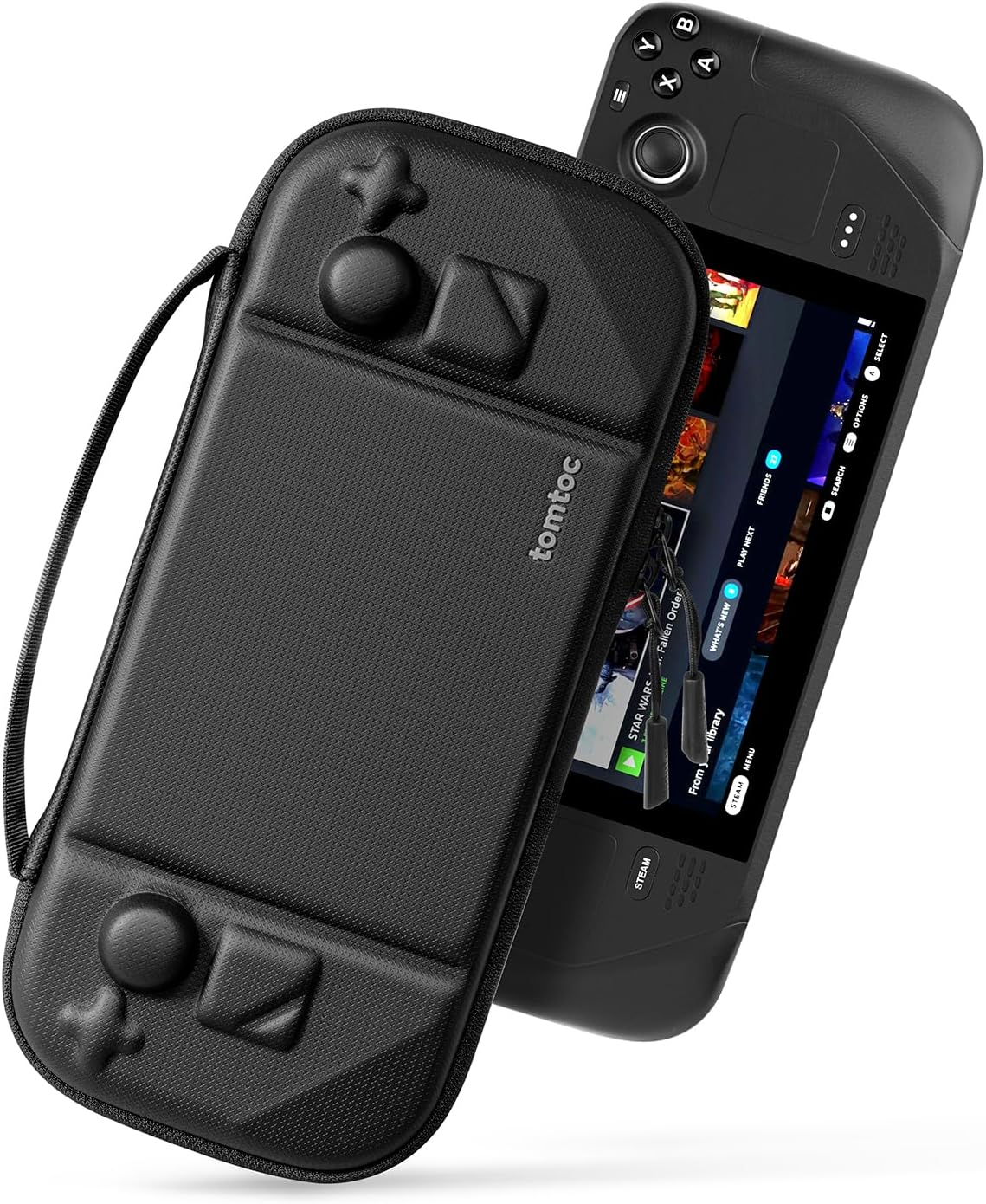 Tomtoc Protective Case for New Steam Deck OLED and Steam Deck, Hard Shell Portable Travel Carrying Bag for Steam Deck Console & Accessories, Shockproof, Travel Friendly, Black
