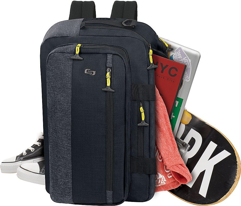 Solo New York Velocity 15.6 Inch Laptop Hybrid Backpack Briefcase, Navy/Grey image number 5