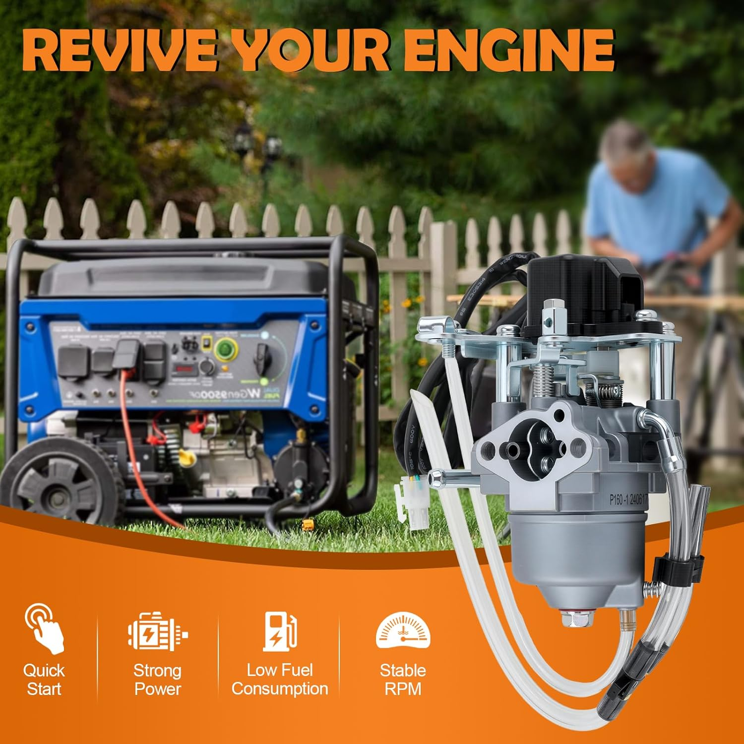 Huayi Carburetor 7DX-E4101-11-00 7DX-E4101-10-00 Compatible with Yamaha EF2000ISC EF2000ISCH EF2000 Engine Generator image number 3