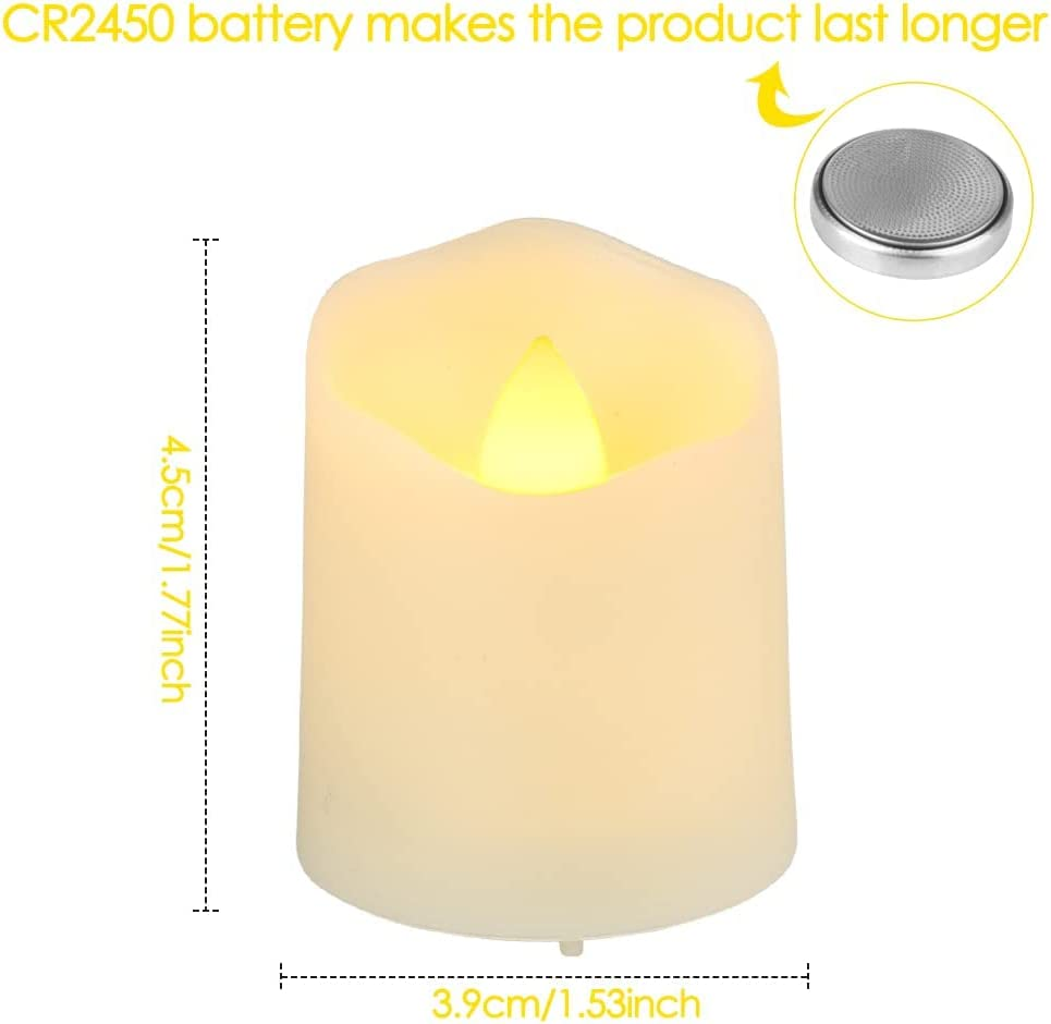 Actpe LED Tea Light Candles with Timer Remote Controlller, 6Pcs Flameless Flickering Battery Operated Long Lasting Votice Candles for Home Party Birthday Xmas Halloween Festival Cellection - Warm White Timer image number 4