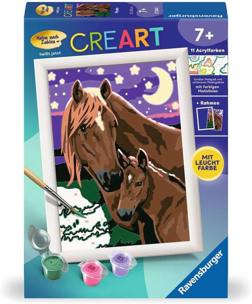 Pferde Malen Nach Zahlen Sonderserie E: Mit Leuchtfarbe!