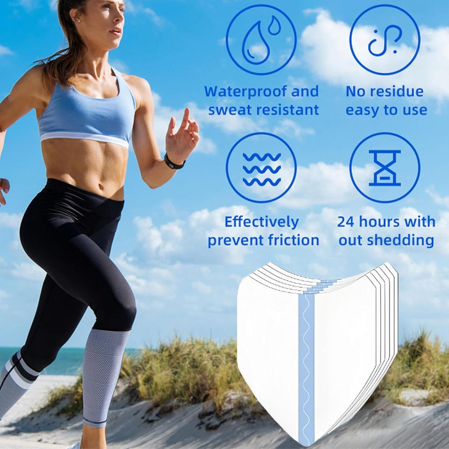 Anti Chafing for Inner Thighs, Transparent Waterproof Chafing Tape, Health & Household Supplies for Runners Sports image number 3