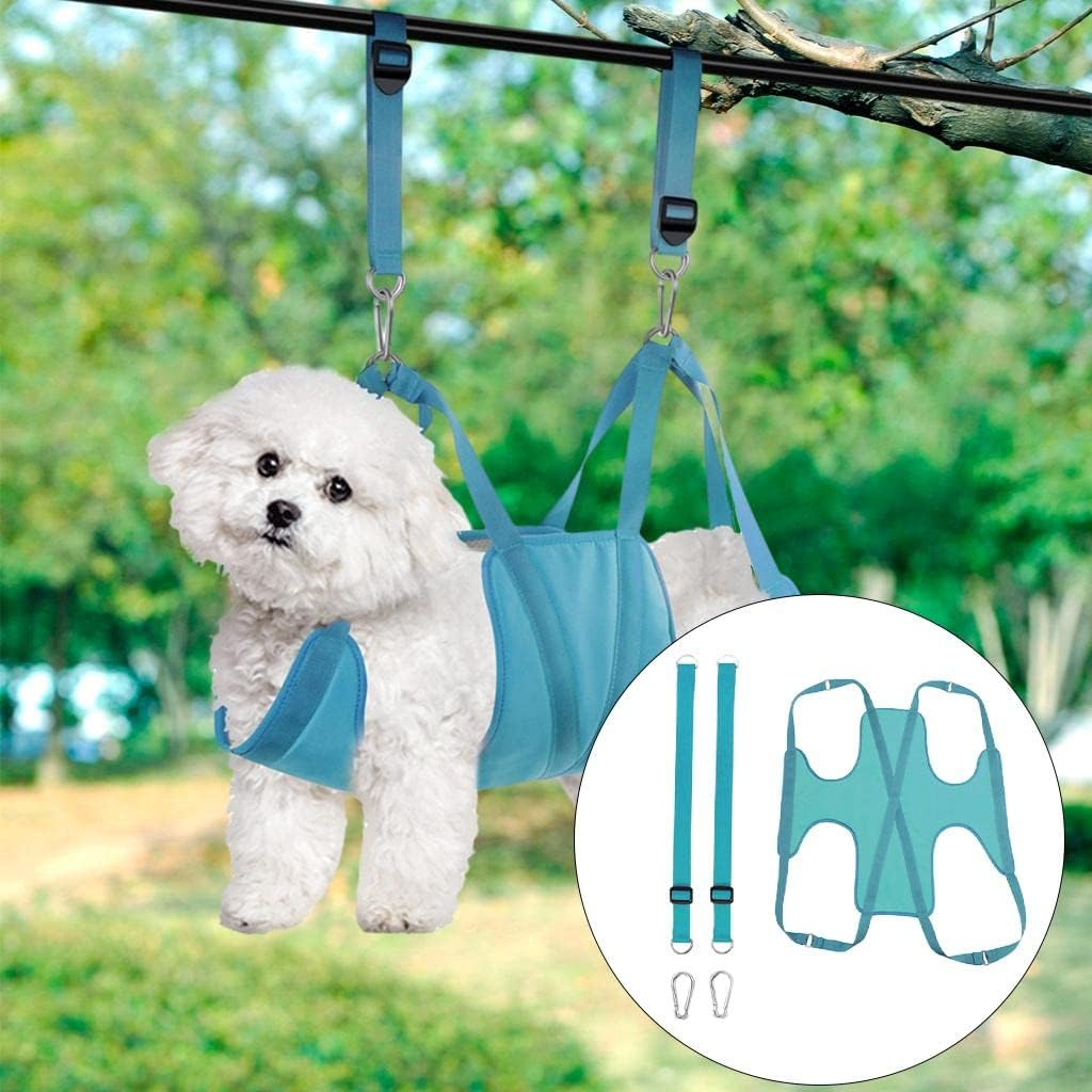 P Cat and Dog Hammock Helper Dog Holder Pet Grooming Hammock Harness for Grooming Washing, Gray L image number 2