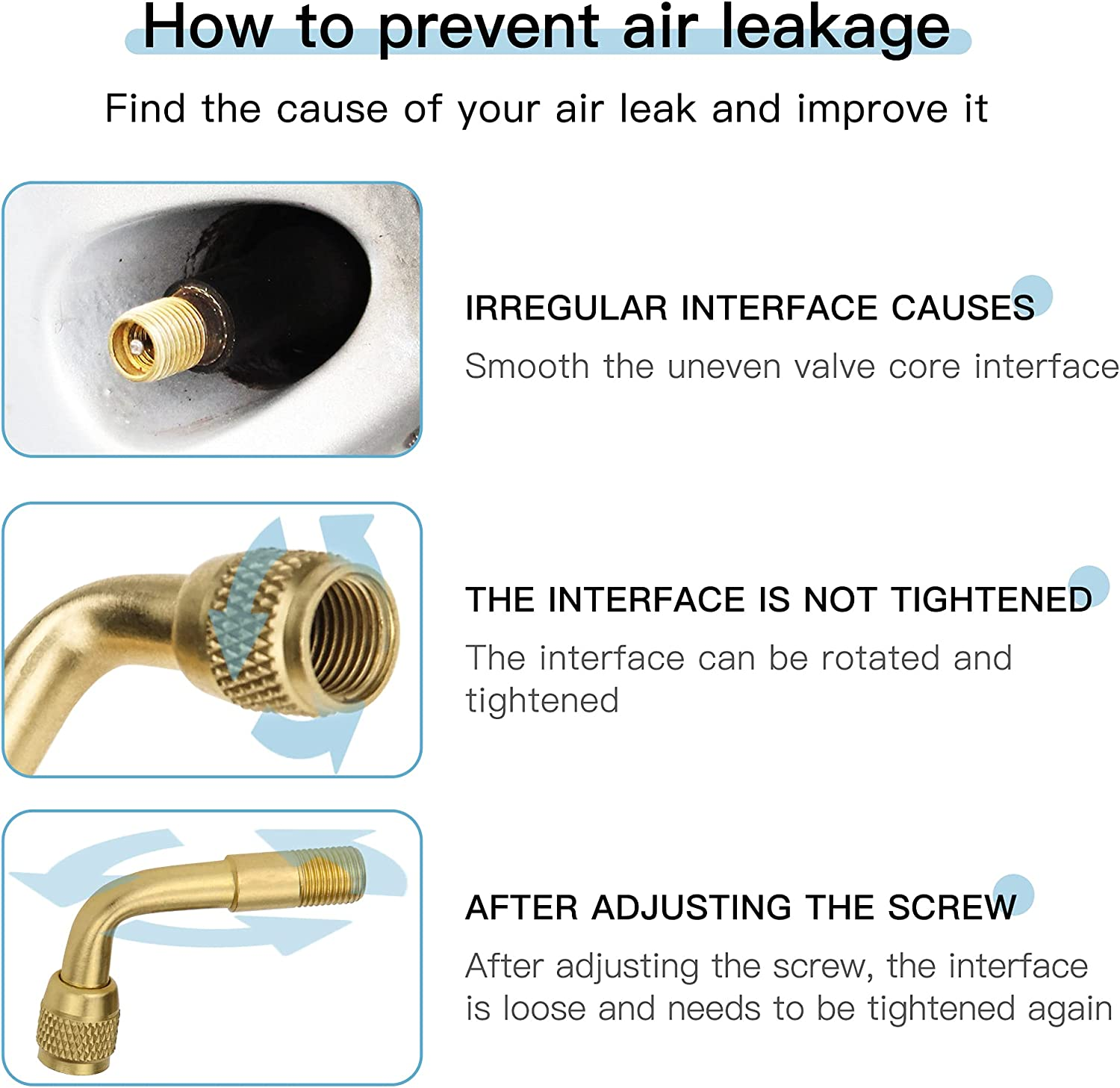 Mellbree 2-Pack Tire Valve Extension, 90 Degree Schrader Tire Valve Stem Extension Brass Adaptor Compatible for Passenger Cars, Stroller, Bicycles, Motorcycles, Trailers, RV and Recreational Vehicles image number 5