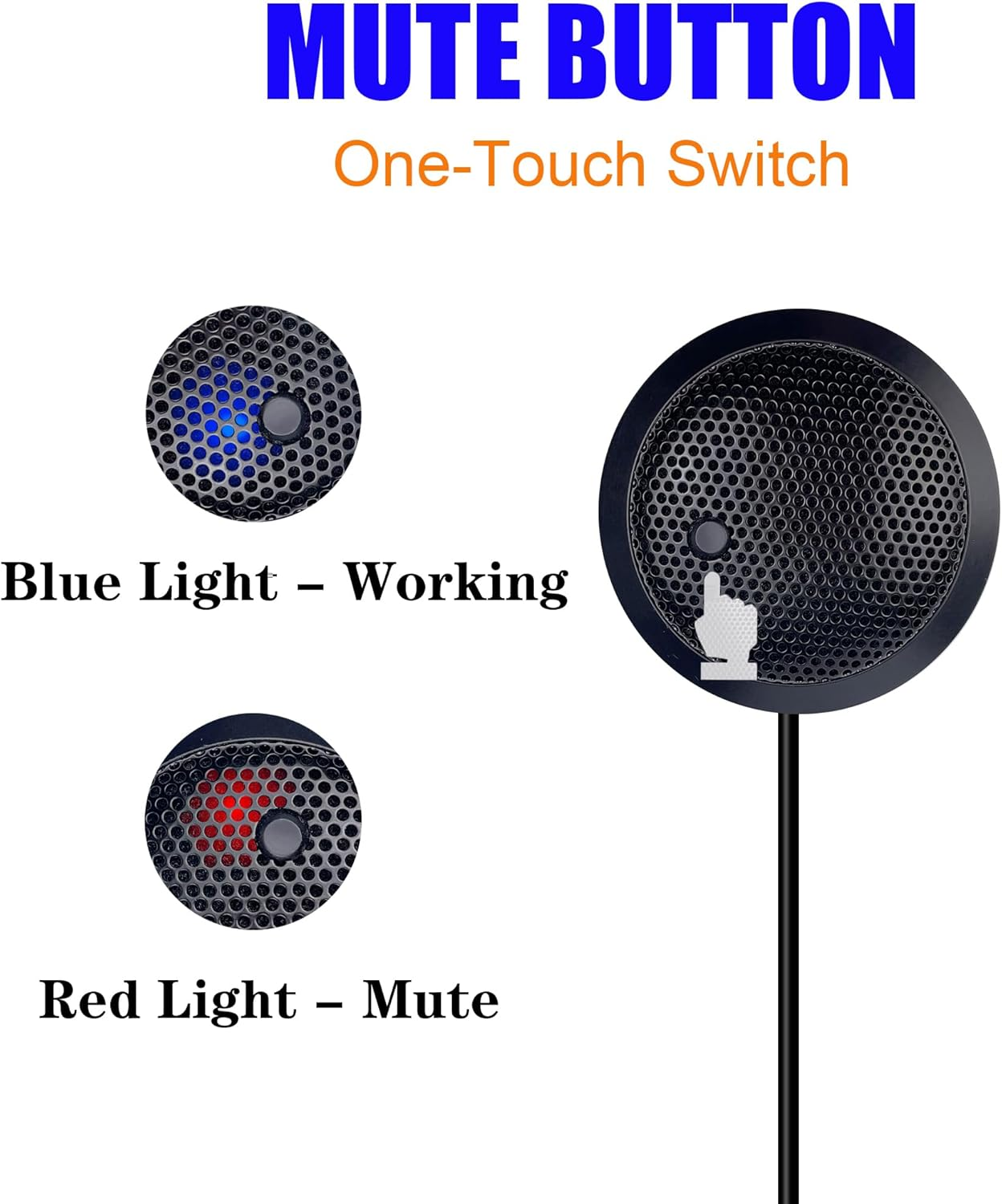 Fyvadio Conference USB Microphone, USB Microphone for Computer, 360&deg; Omnidirectional Condenser PC Laptop Mic with Mute Button for Online Meeting/Class, Zoom Call, Skype Chatting, Plug & Play image number 4