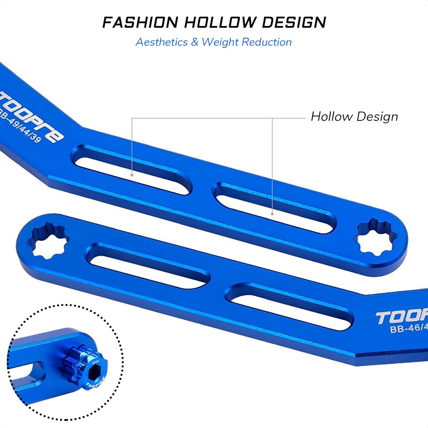 KIEVODE 6-In-1 Bike Bottom Bracket Tool for 12/16-Notch 39/41/44/46/49Mm External Cups Lockring and Crank Arm Cap Install Removal - Wrench for Shimano, SRAM, FSA, Rotor, Chris King, Truvativ GXP, Etc image number 2