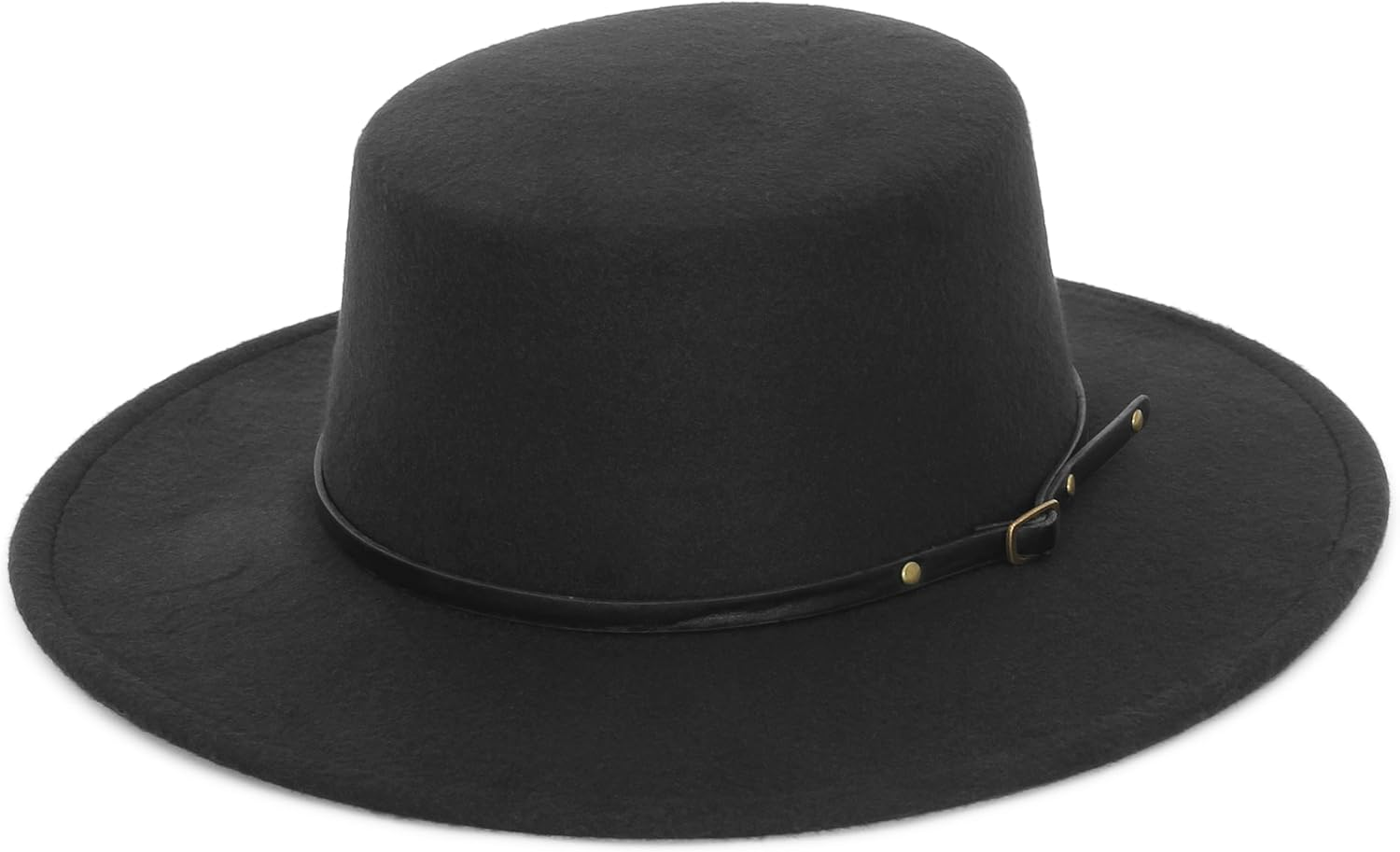 EOZY Women Men Classic Felt Fedora Hat Wide Brim Flat Top Jazz Panama Hat Casual Party Church Hat