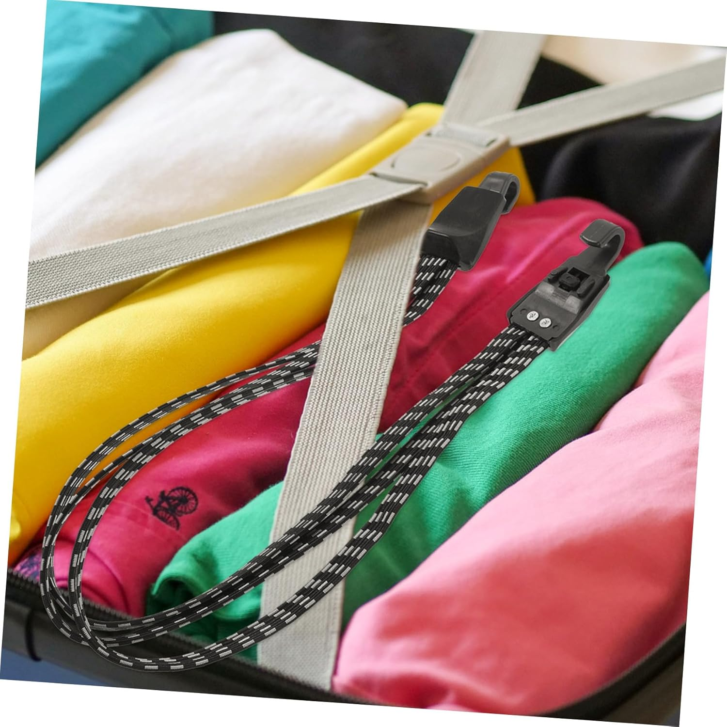 VERDANVERSE Elastic Bike Luggage Bungee Strap with Hooks Outdoor Cargo and Motorcycle Tie-Down Belt Quick Release Fixed Rope for Travel Trunk Flower Basket and Bike Storage Black image number 3