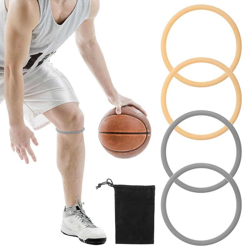Silicone Patella Ring,4Pcs Knee Rope Loop Basketball Patella Knee Ring,Silicone Patella Ring Elastic Knee Ring,Athletic Fixed Protection Patella Ring,Basketball Patella Tendon Stabilizer Knee Ring